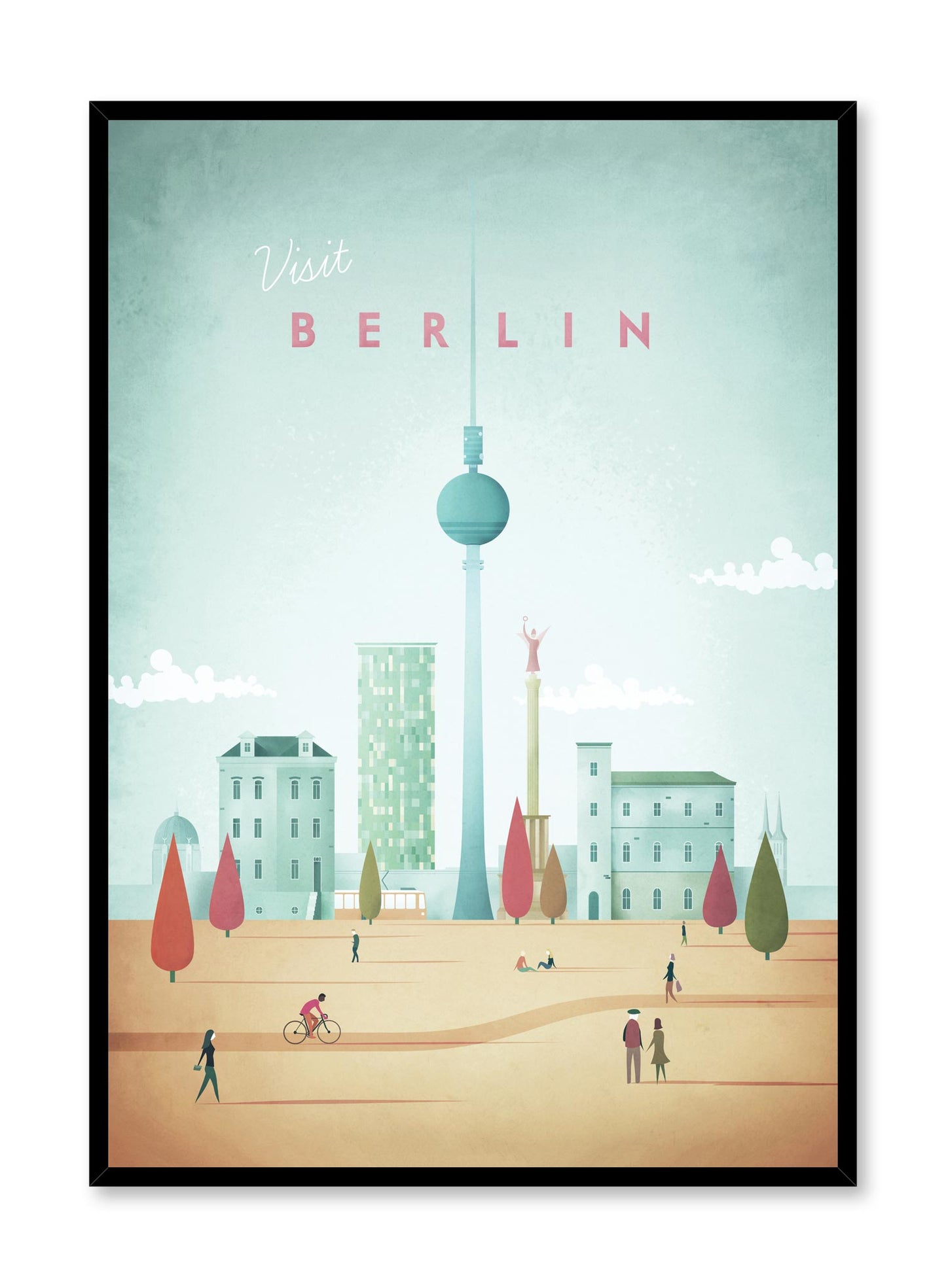 Modern minimalist travel poster by Opposite Wall with illustration of Berlin