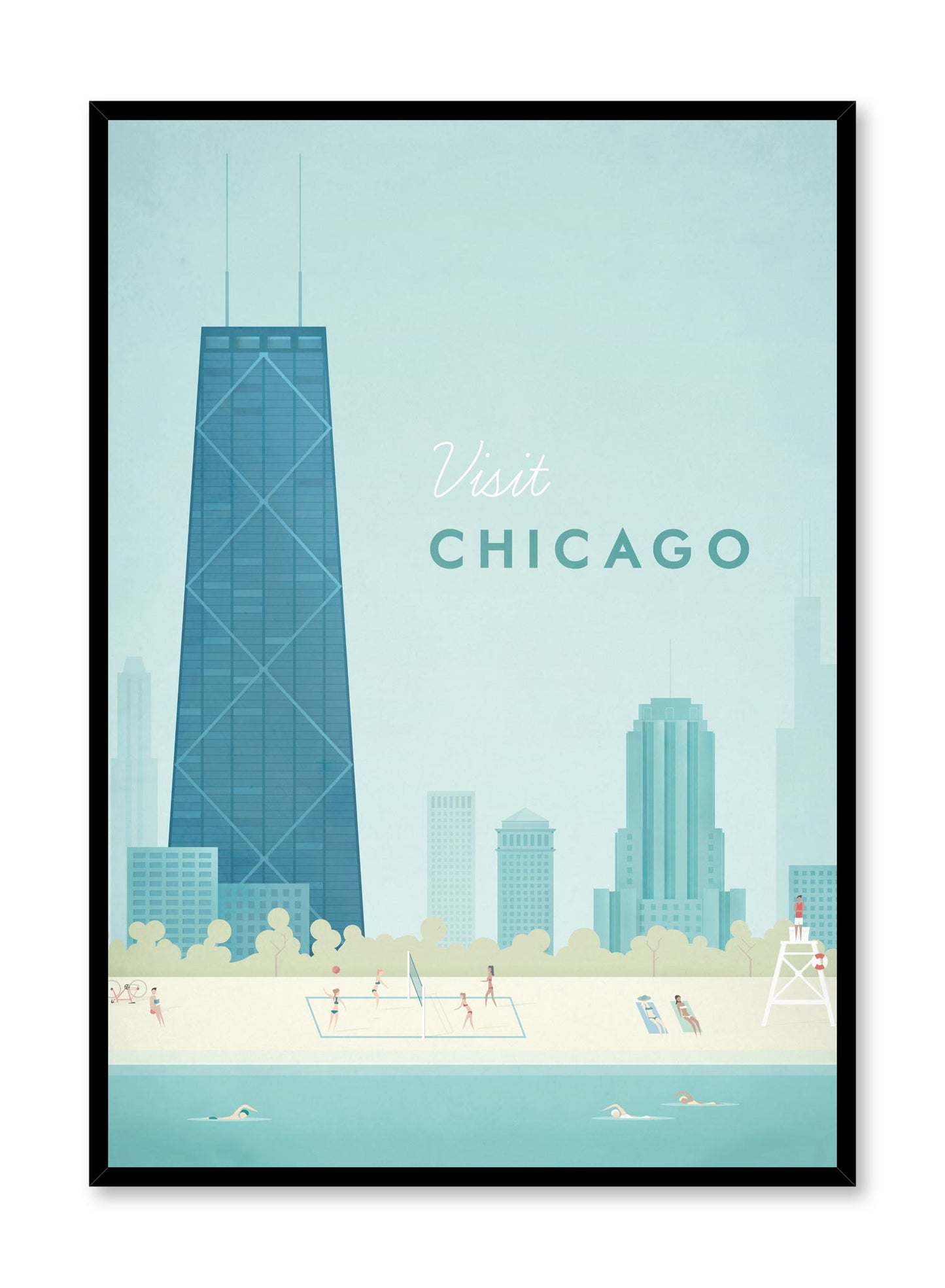 Modern minimalist travel poster by Opposite Wall with illustration of Chicago
