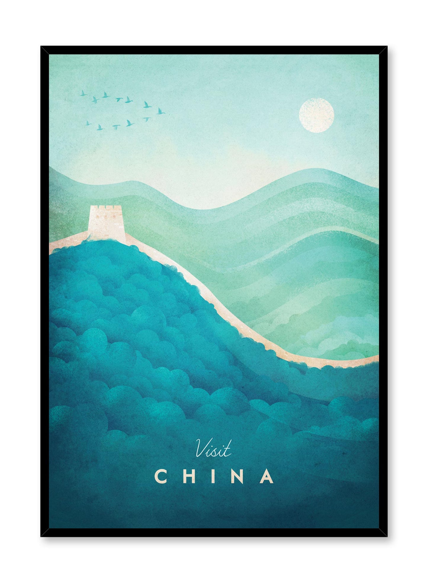 Modern minimalist travel poster by Opposite Wall with illustration of China