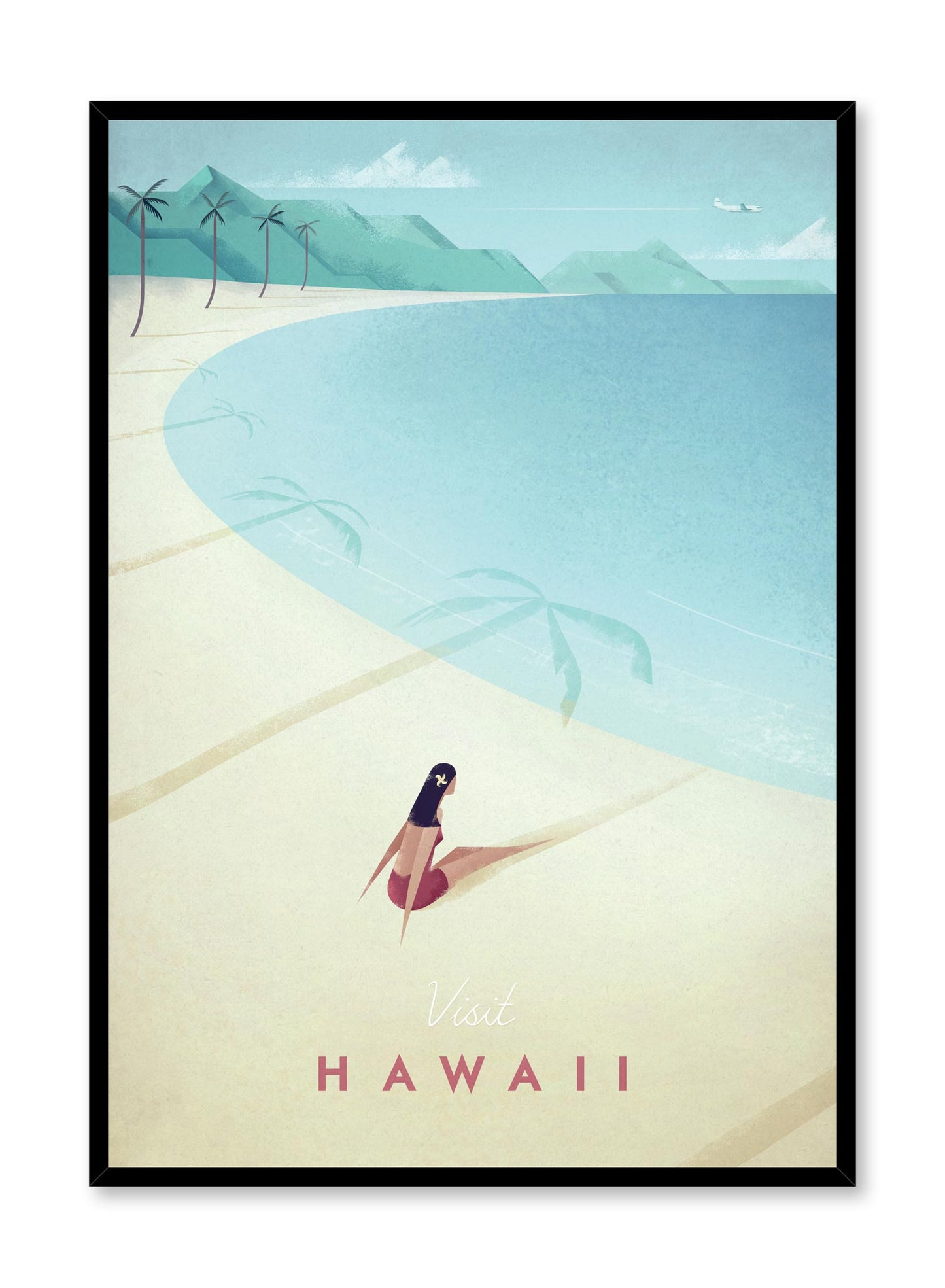 Modern minimalist travel poster by Opposite Wall with illustration of Hawaii
