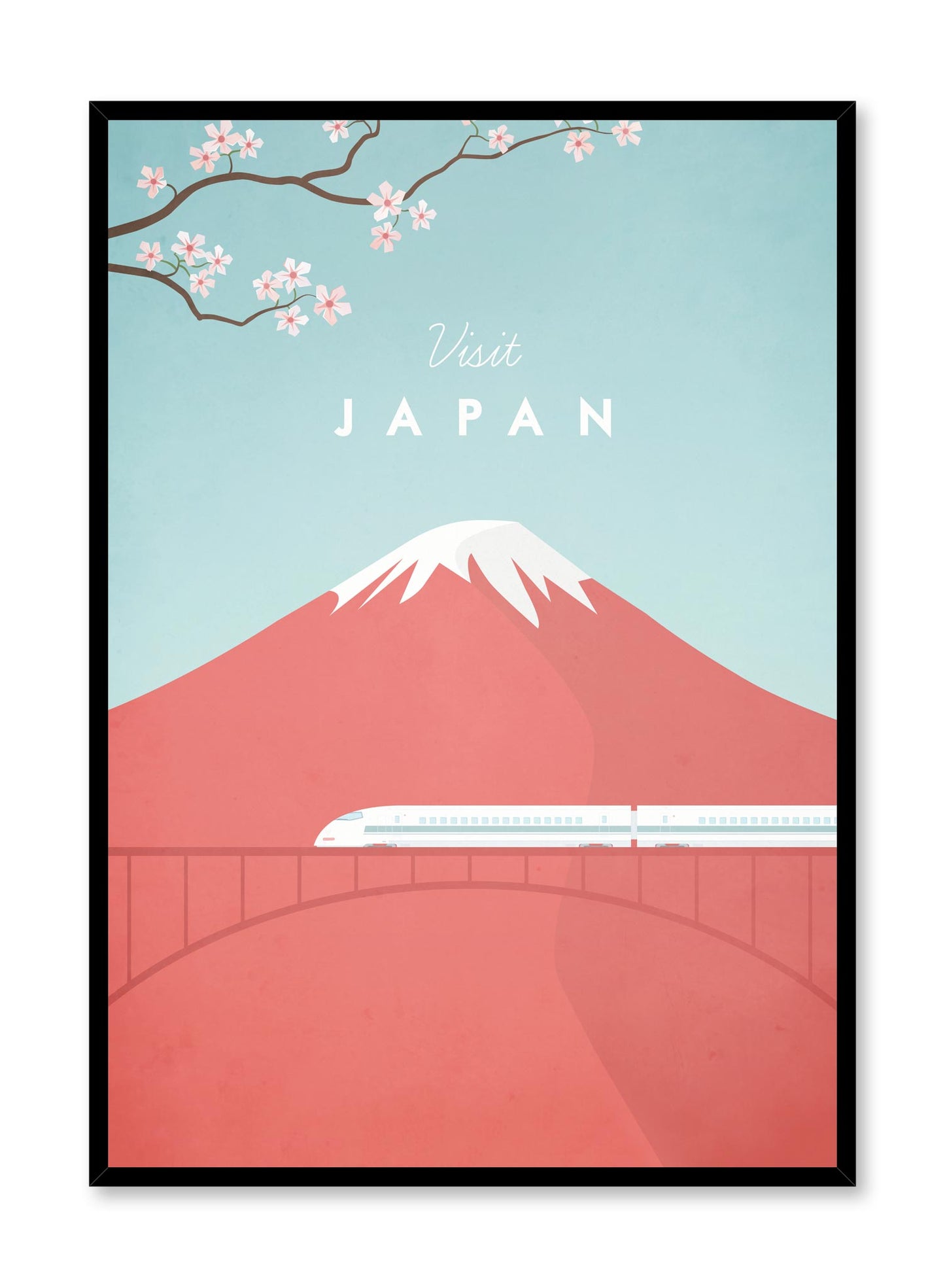 Modern minimalist travel poster by Opposite Wall with illustration of Japan