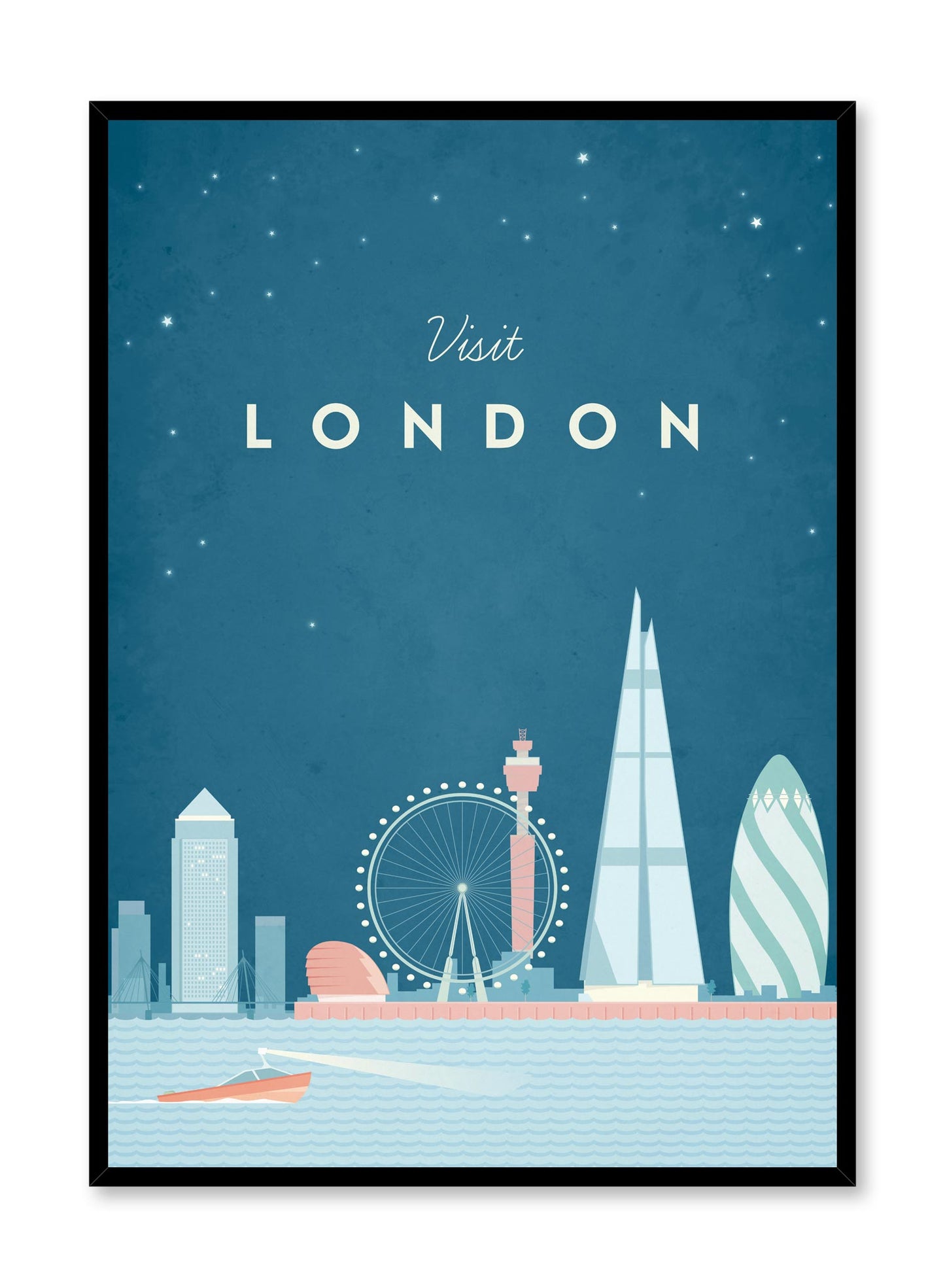 Modern minimalist travel poster by Opposite Wall with illustration of London