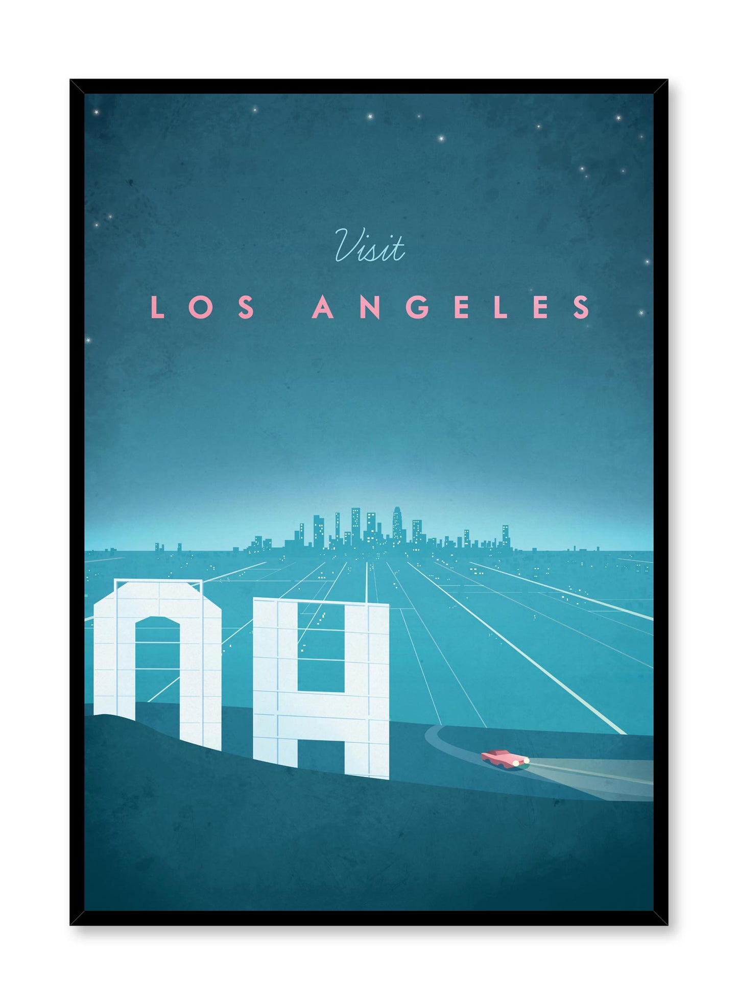 Modern minimalist travel poster by Opposite Wall with illustration of Los Angeles