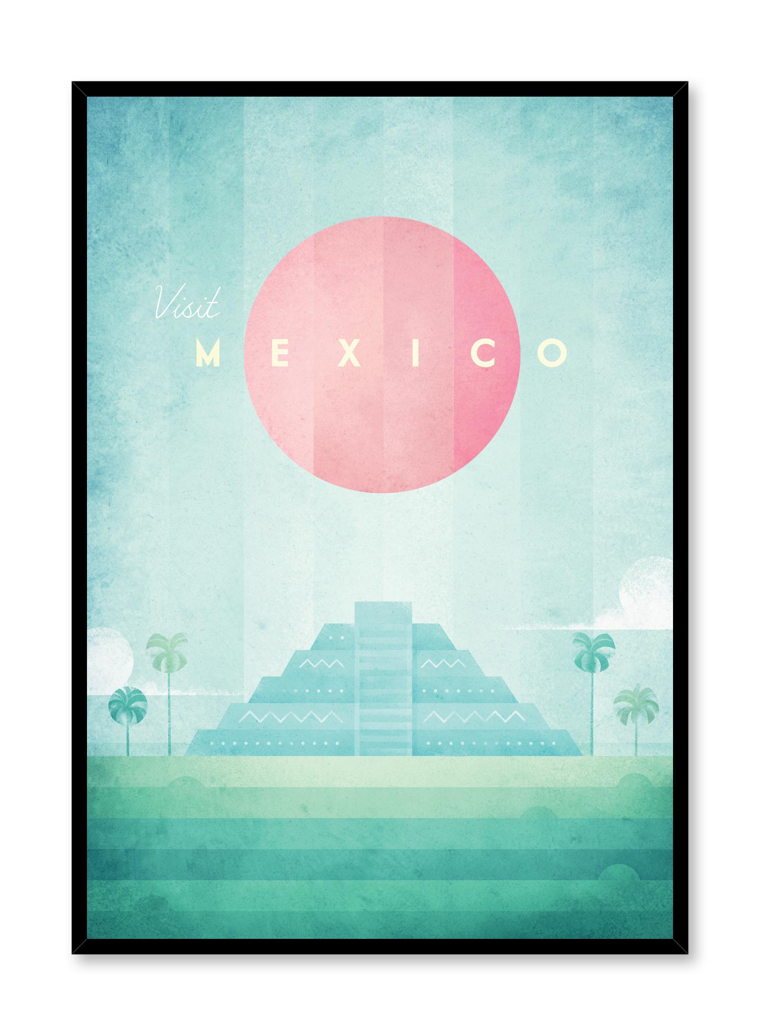 Modern minimalist travel poster by Opposite Wall with illustration of Mexico