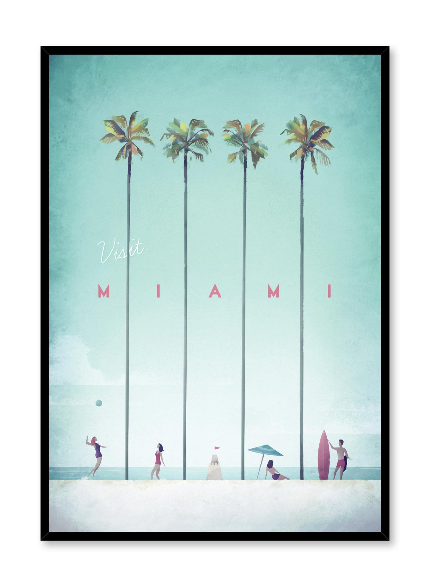 Modern minimalist travel poster by Opposite Wall with illustration of Miami