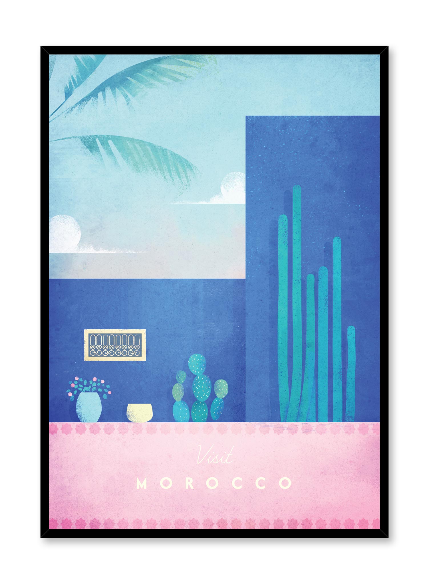 Modern minimalist travel poster by Opposite Wall with illustration of Morocco