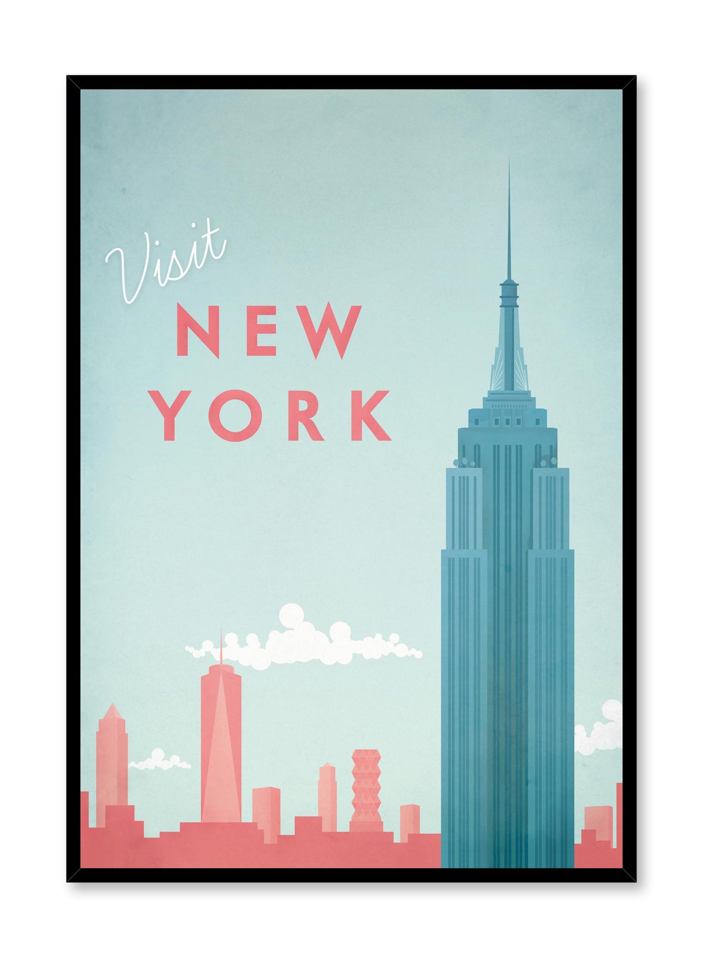 Modern minimalist travel poster by Opposite Wall with illustration of New York