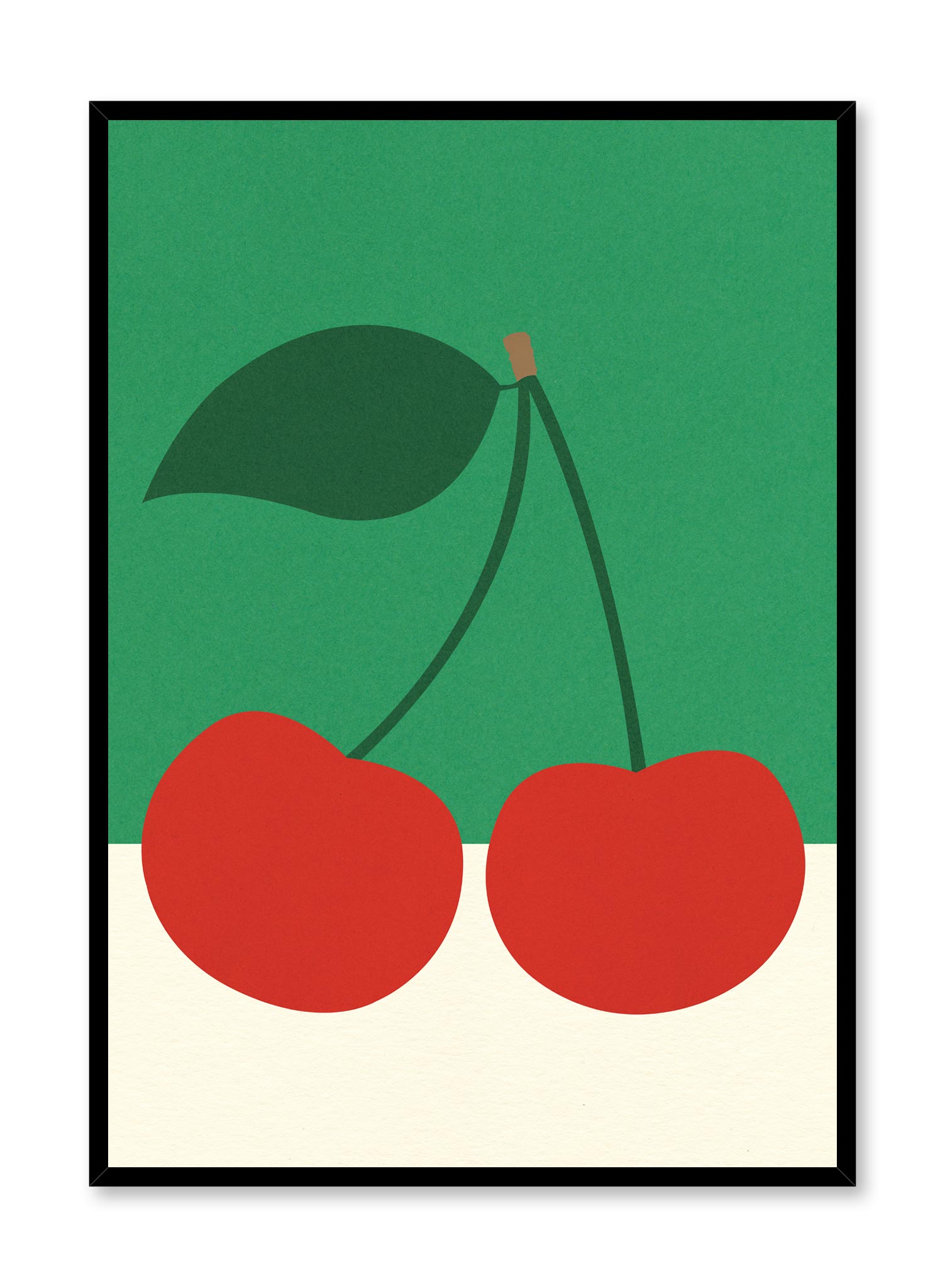 Modern minimalist poster by Opposite Wall with abstract collage illustration of cherries