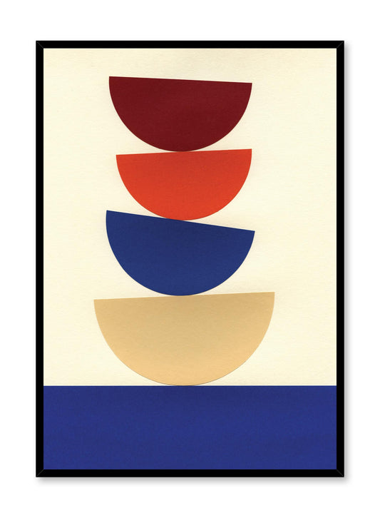 Modern minimalist poster by Opposite Wall with abstract collage illustration of balanced bowl shapes