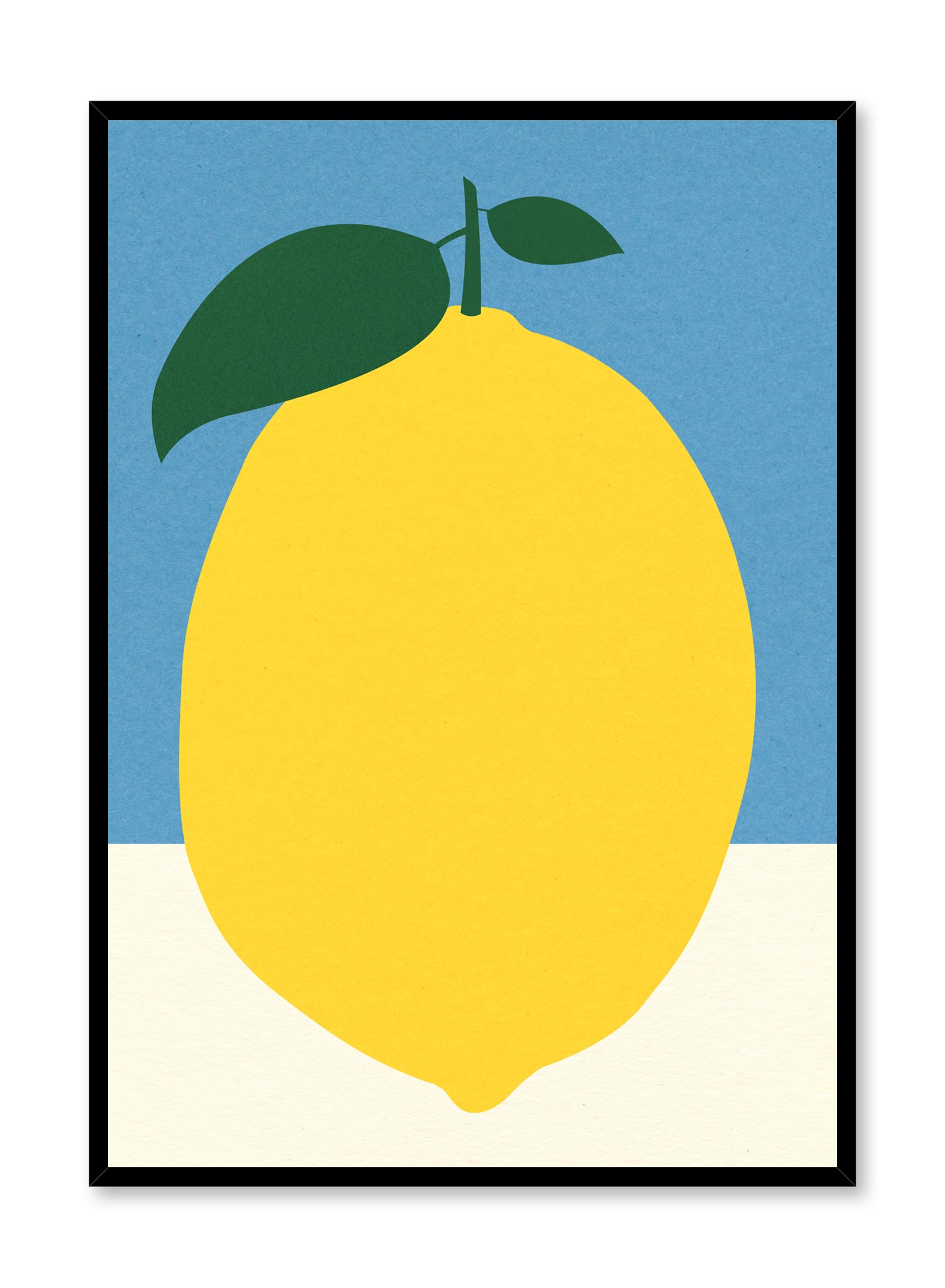 Modern minimalist poster by Opposite Wall with abstract collage illustration of lemon citron