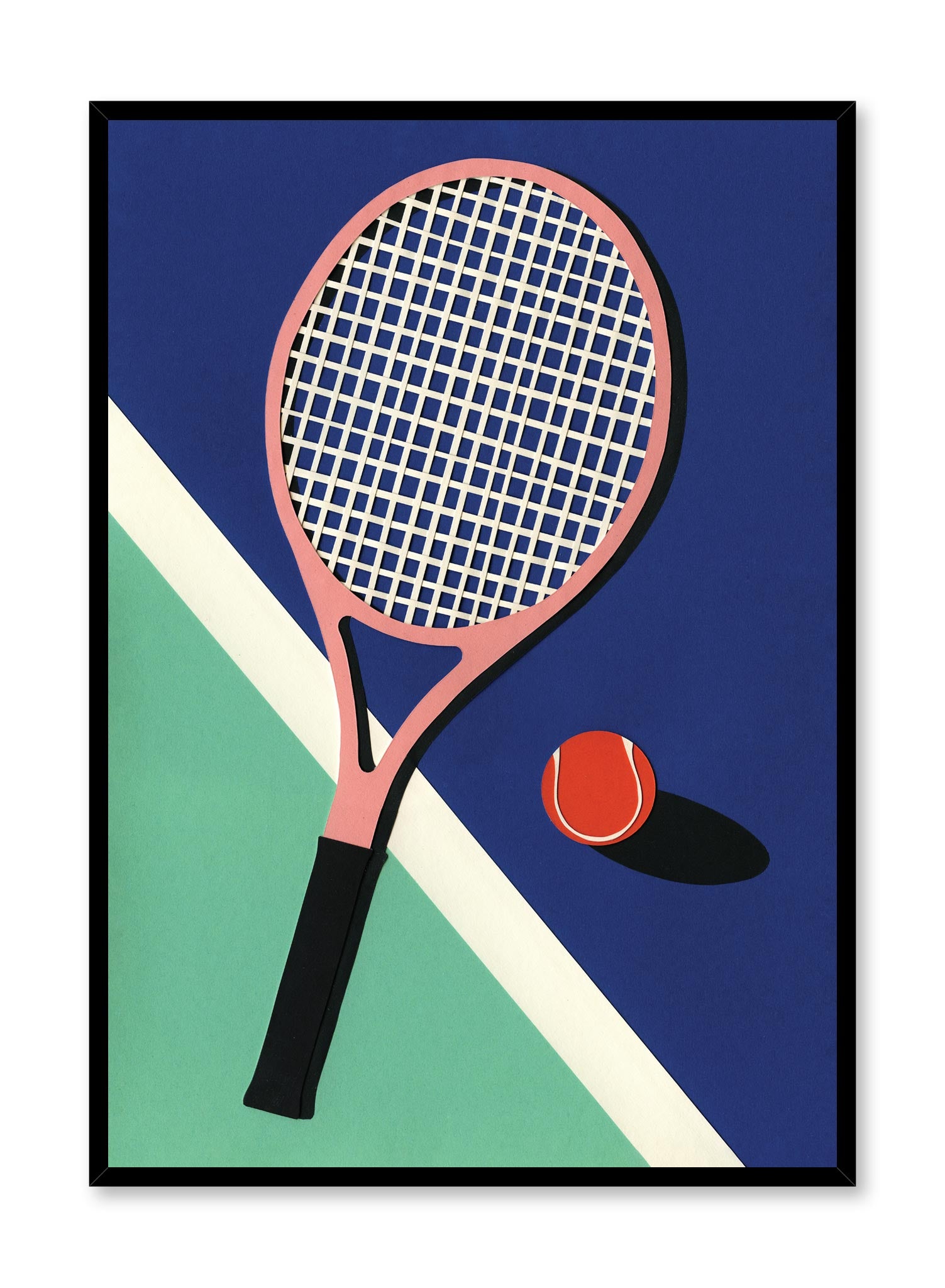Tennis Racket Collage Illustration Poster | Buy Art Prints Online ...
