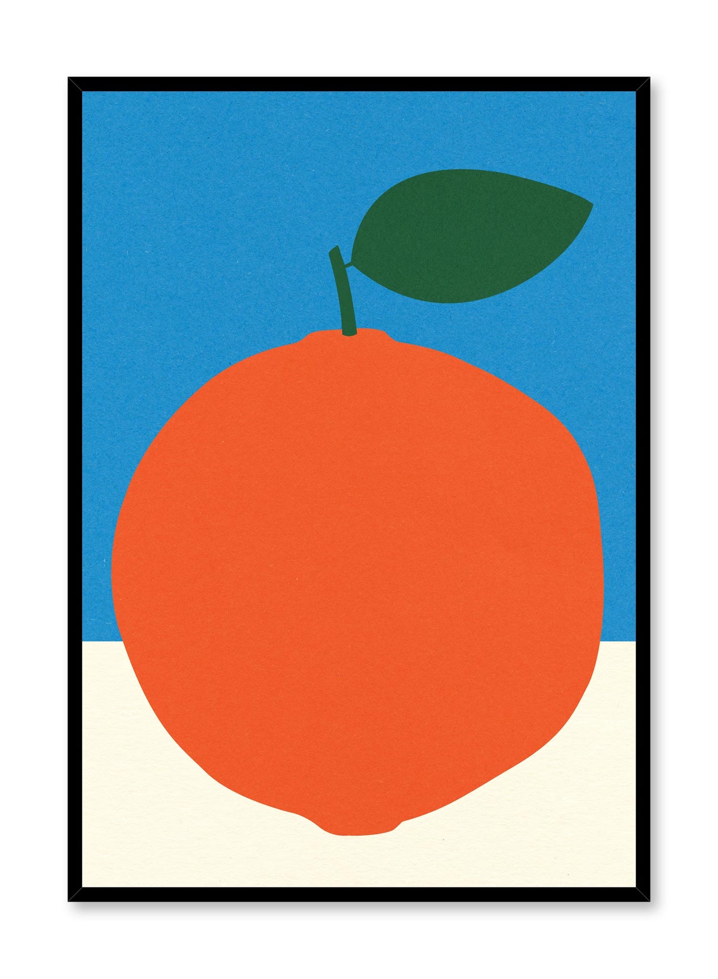 Modern minimalist poster by Opposite Wall with abstract collage illustration of orange