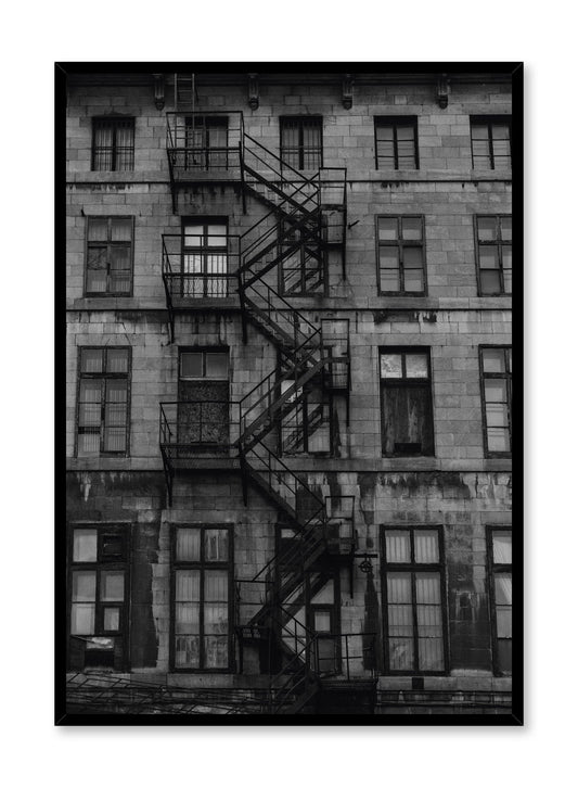 Minimalist design poster by Opposite Wall with urban fire escape black and white photography