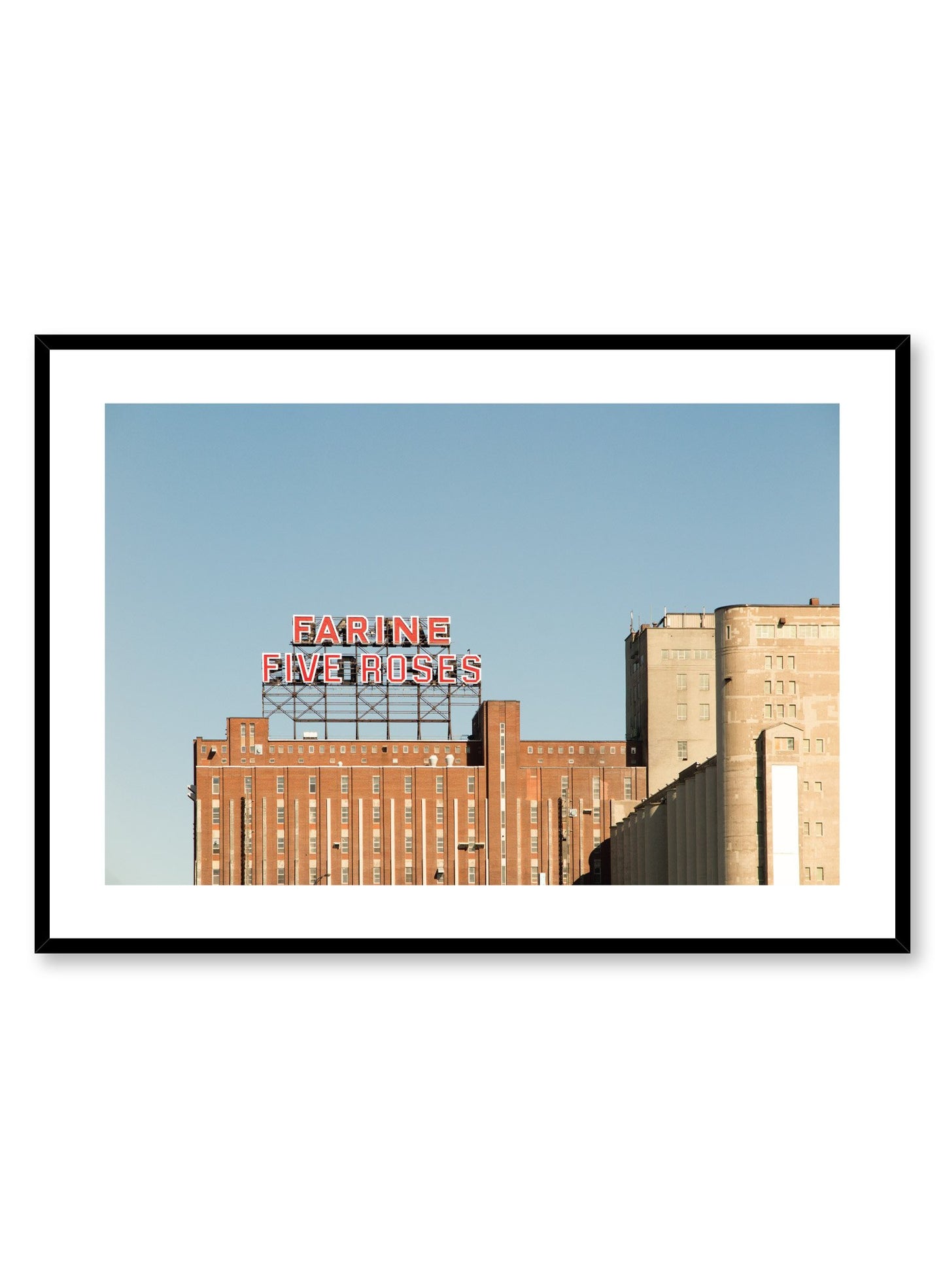 Minimalist design poster by Opposite Wall with urban photography of Montreal Farine Five Roses