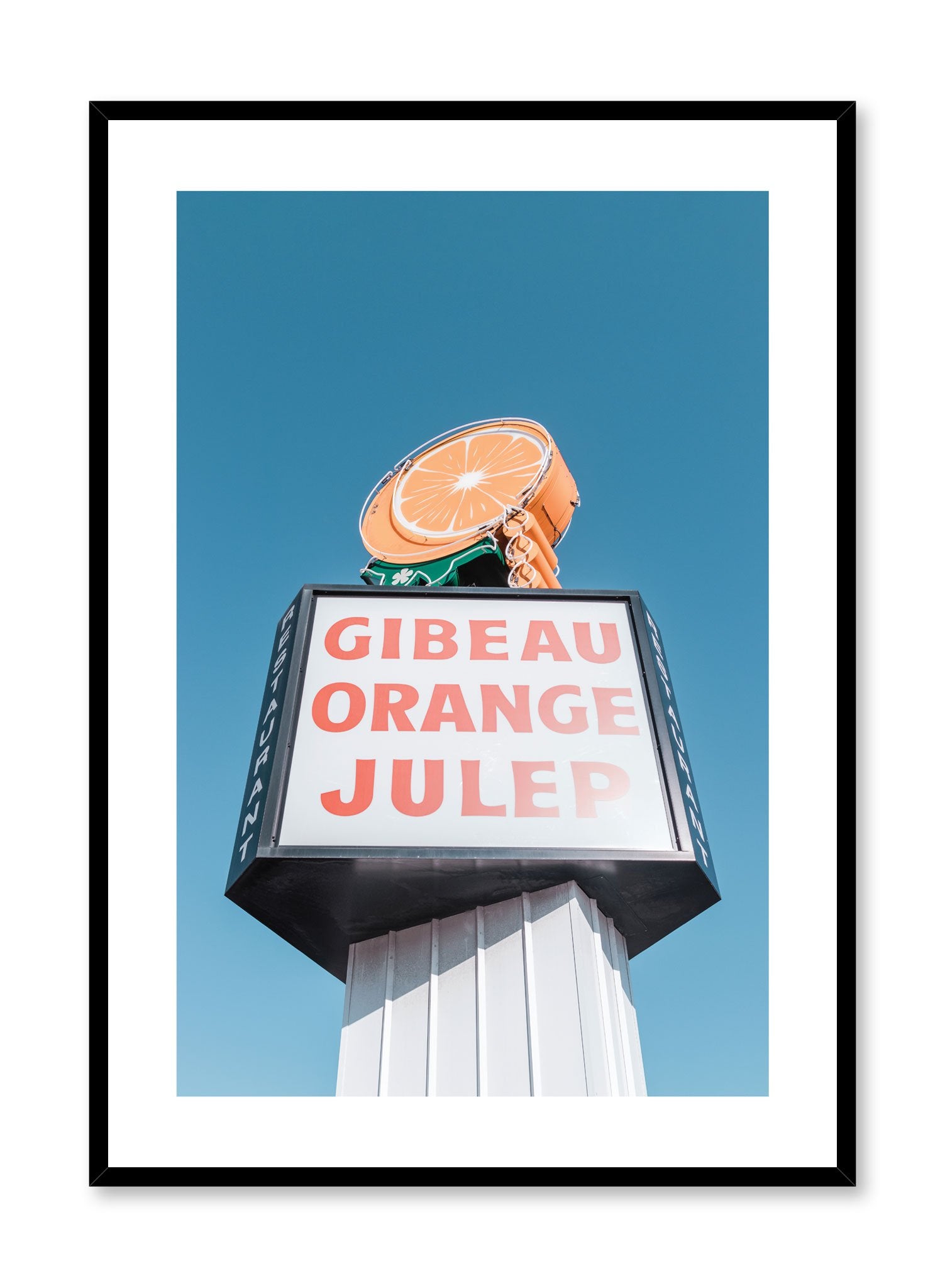 Minimalist design poster by Opposite Wall with urban street photography of Montreal Gibeau Orange Julep