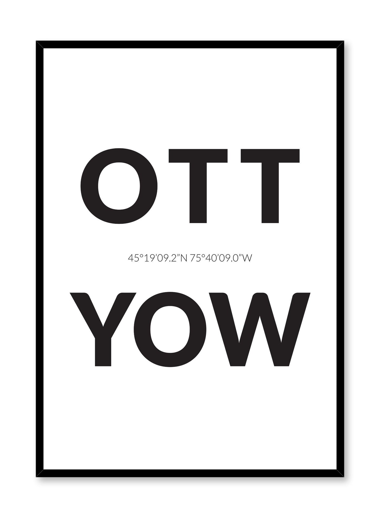 Minimalist design poster by Opposite Wall with airport code Ottawa YOW