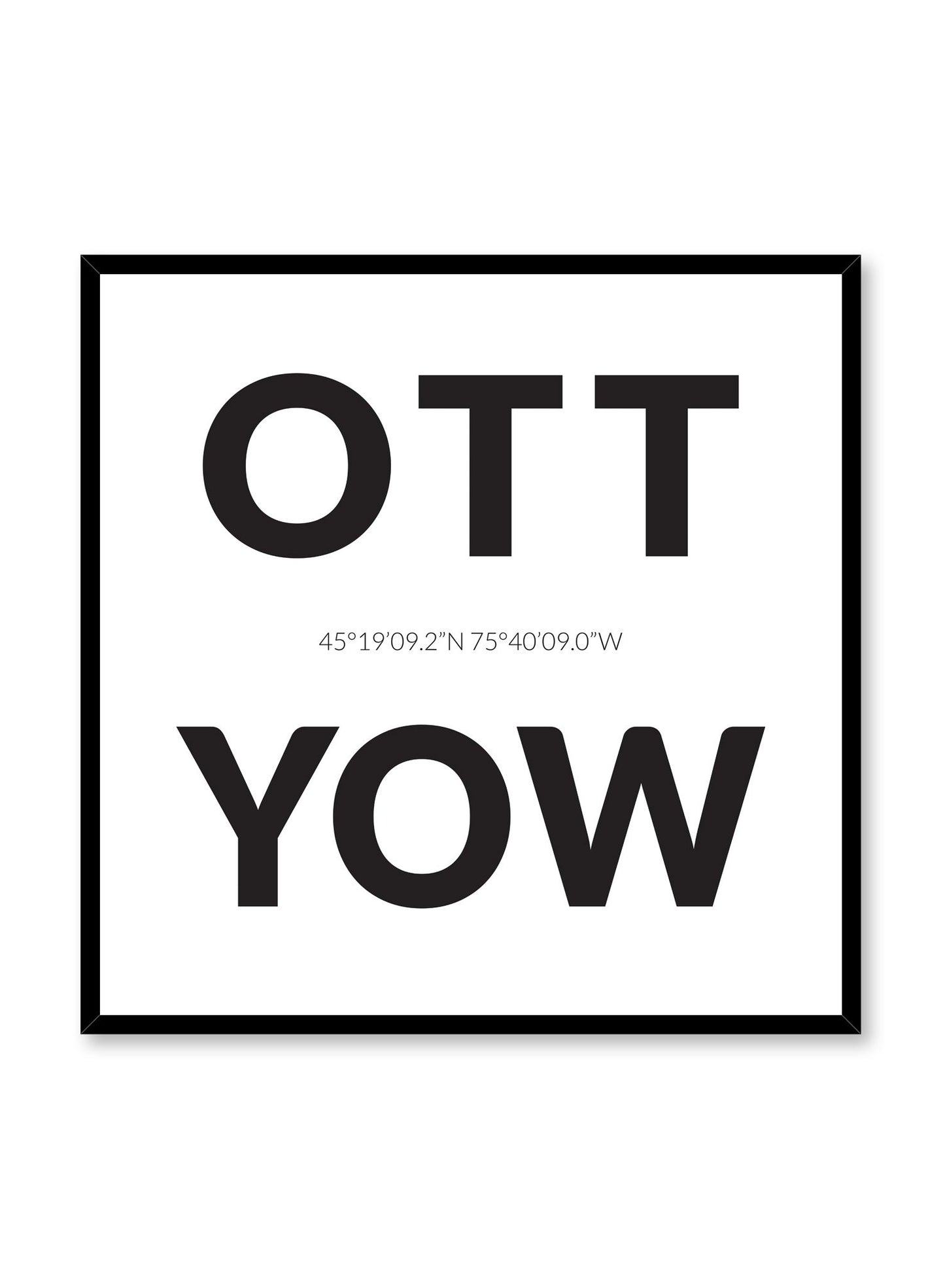 Minimalist design poster by Opposite Wall with airport code Ottawa YOW