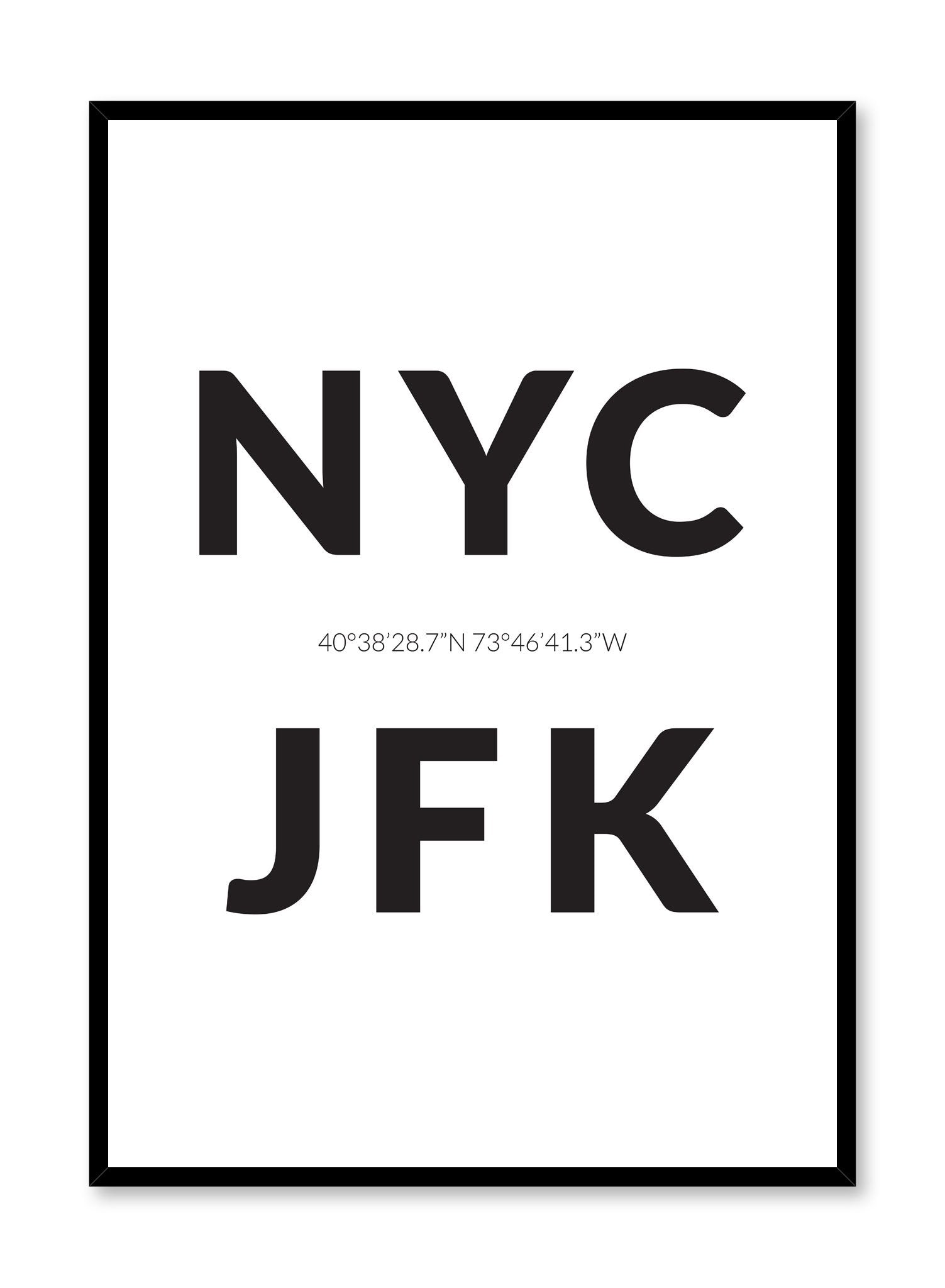 Minimalist design poster by Opposite Wall with airport code New York City JFK