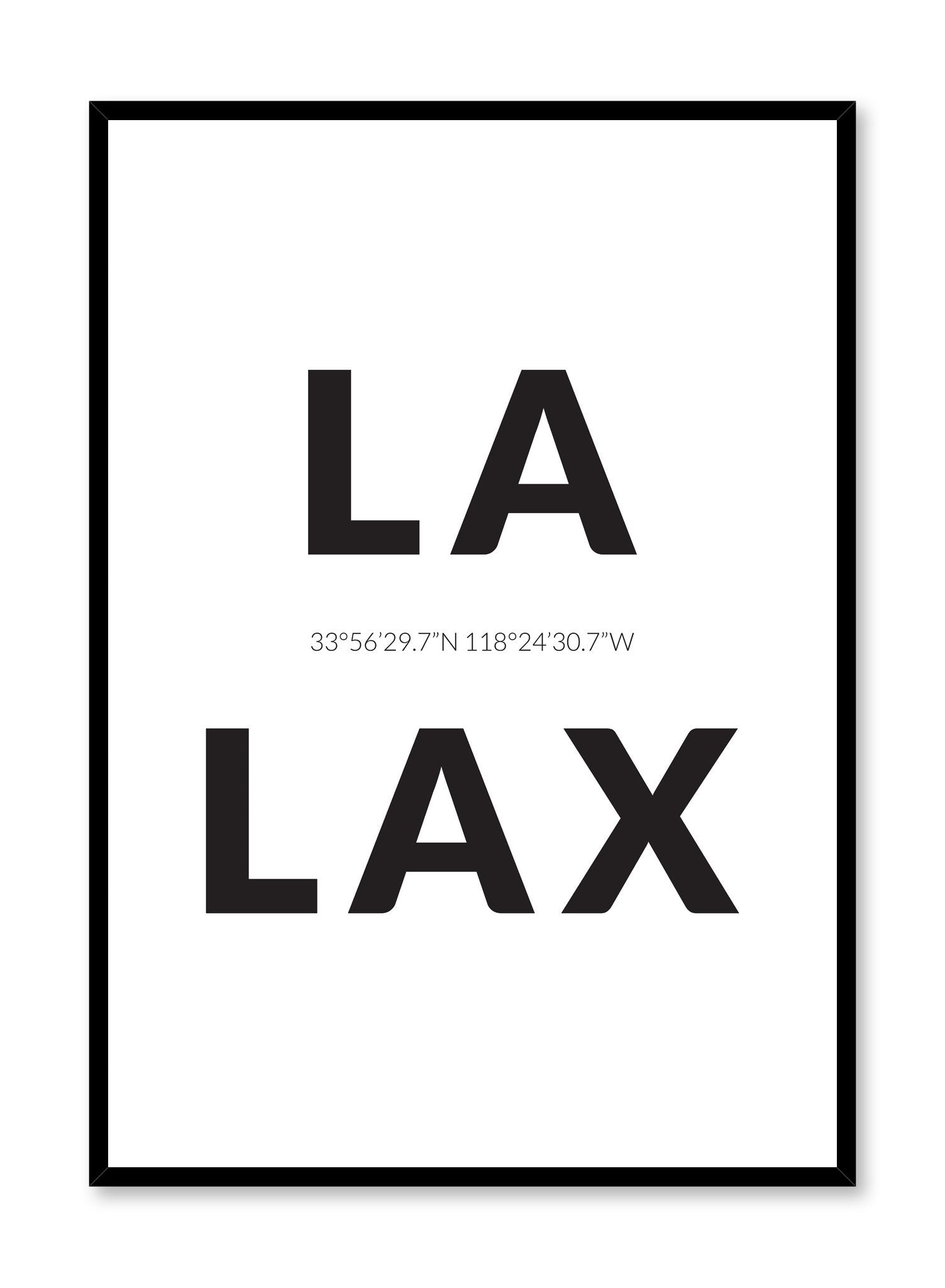 Minimalist design poster by Opposite Wall with airport code Los Angeles LAX