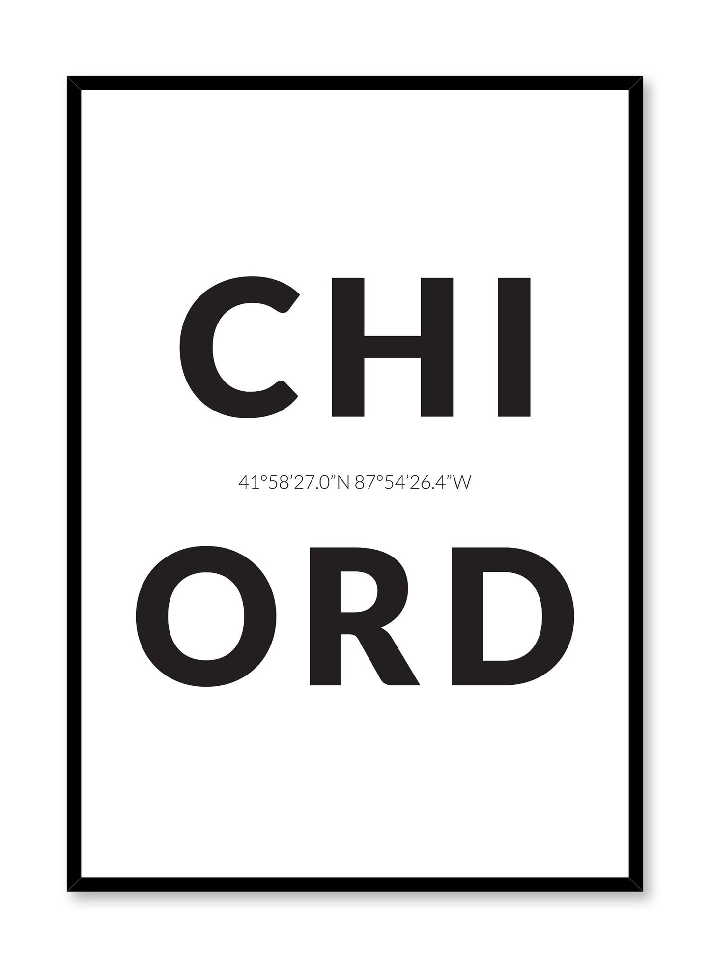 Minimalist design poster by Opposite Wall with airport code Chicago ORD