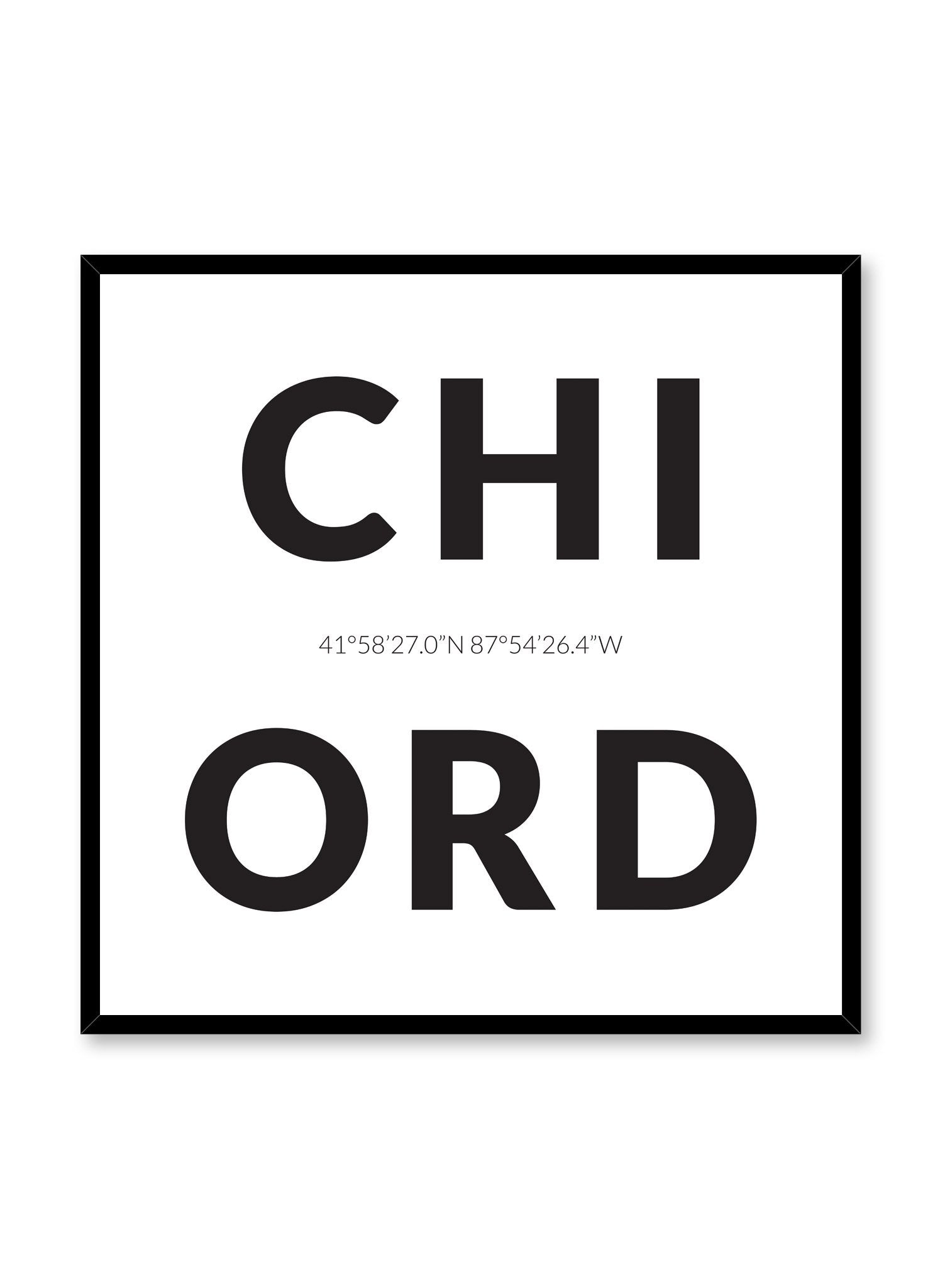 Minimalist design poster by Opposite Wall with airport code Chicago ORD