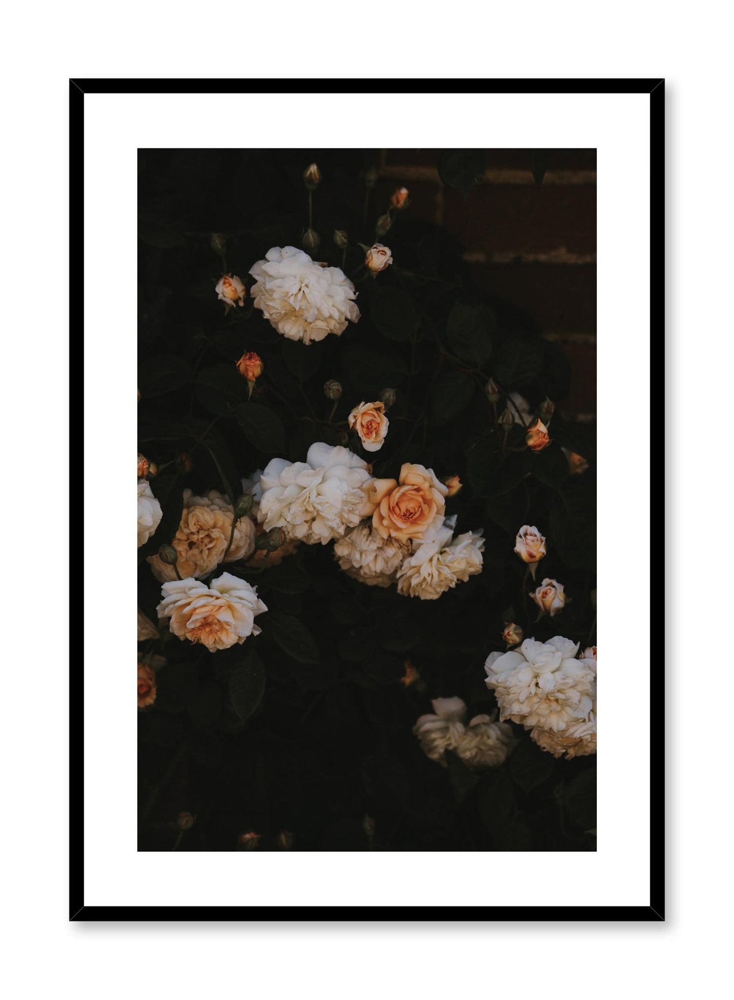 Minimalist design poster by Opposite Wall with bricks and blooms floral photography