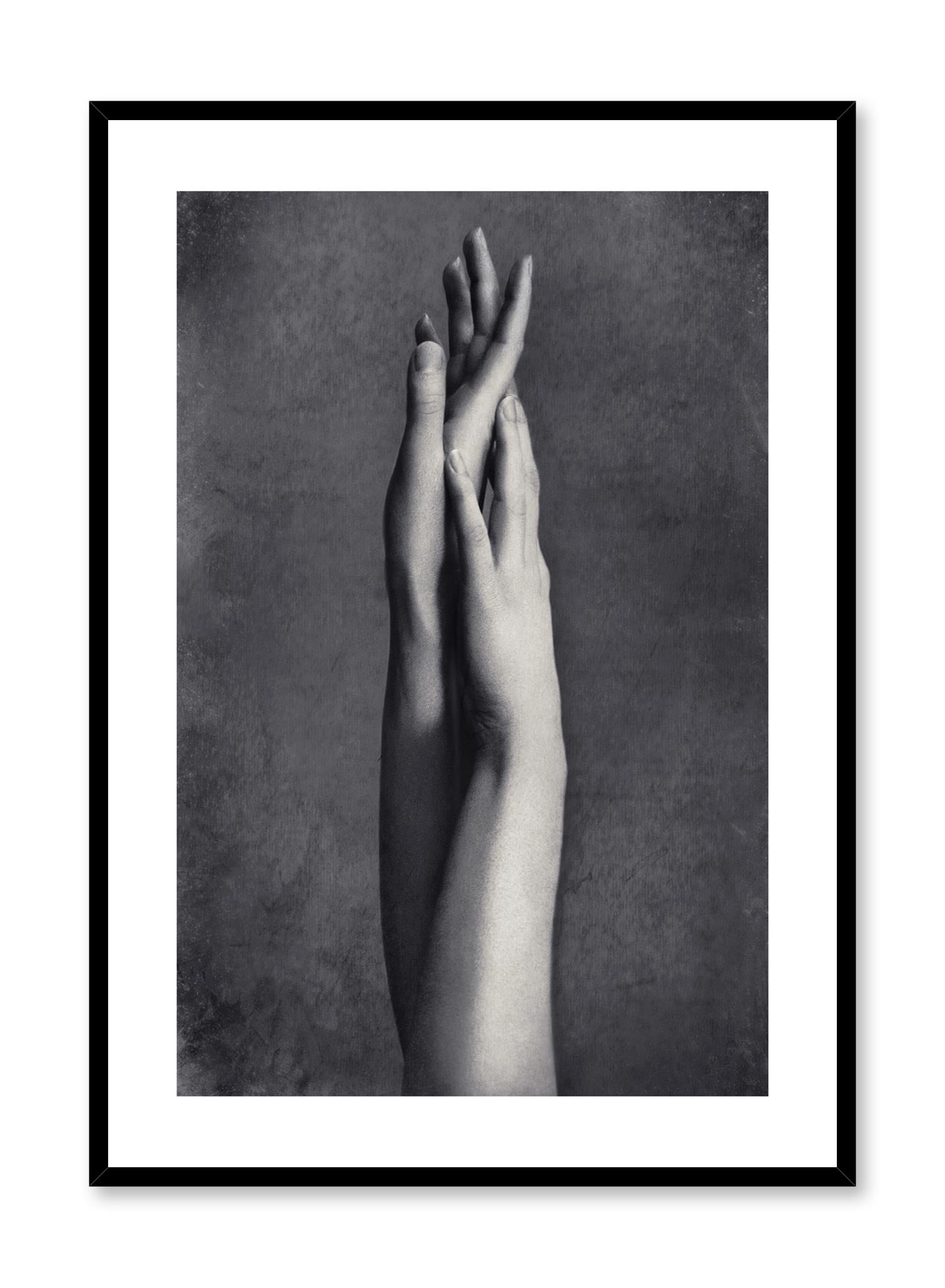 Minimalist design photography poster of black and white Hands by Love Warriors Creative Studio - Buy at Opposite Wall