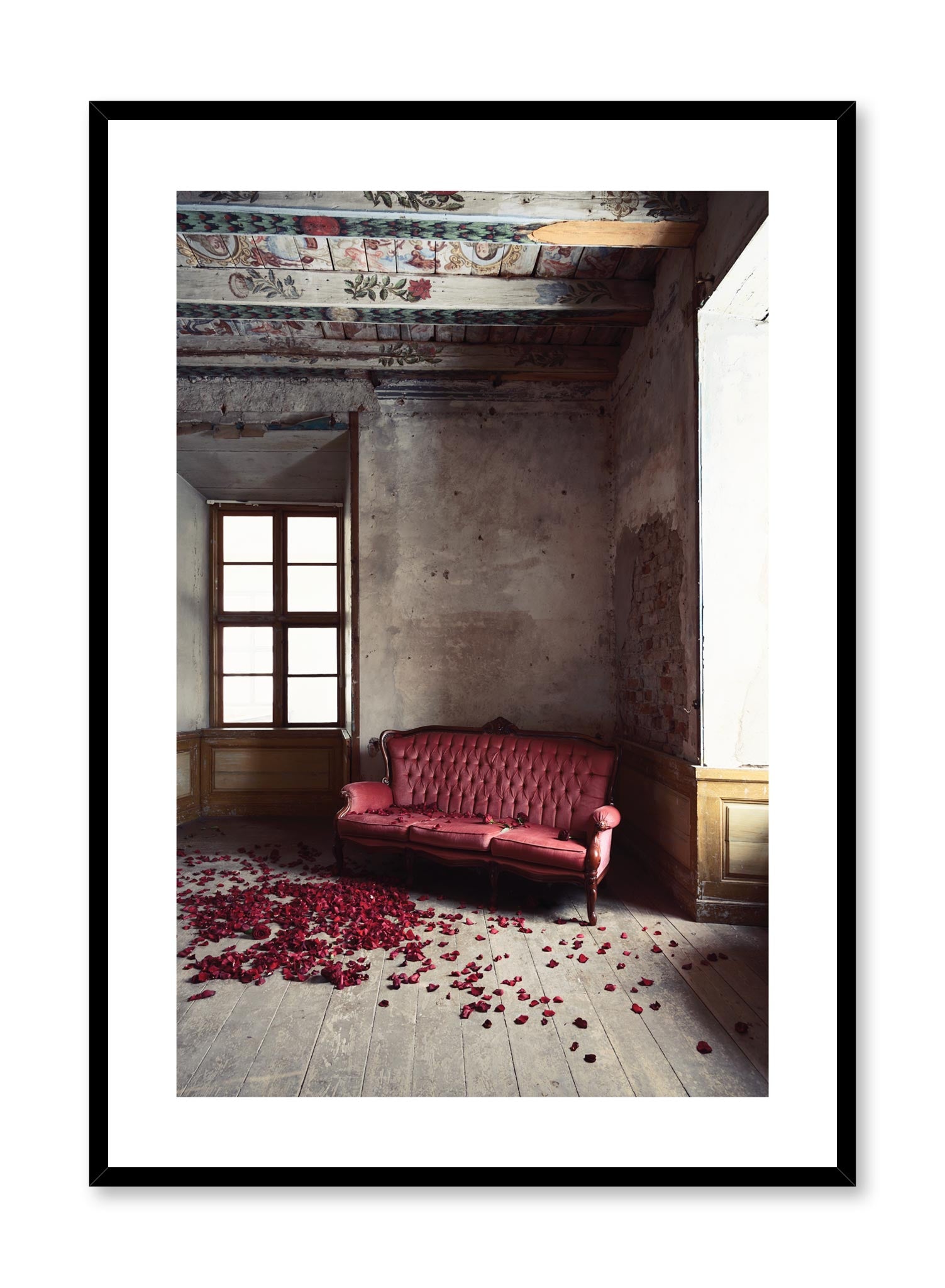 Minimalist design photography poster of Antique Room with flowers by Love Warriors Creative Studio - Buy at Opposite Wall