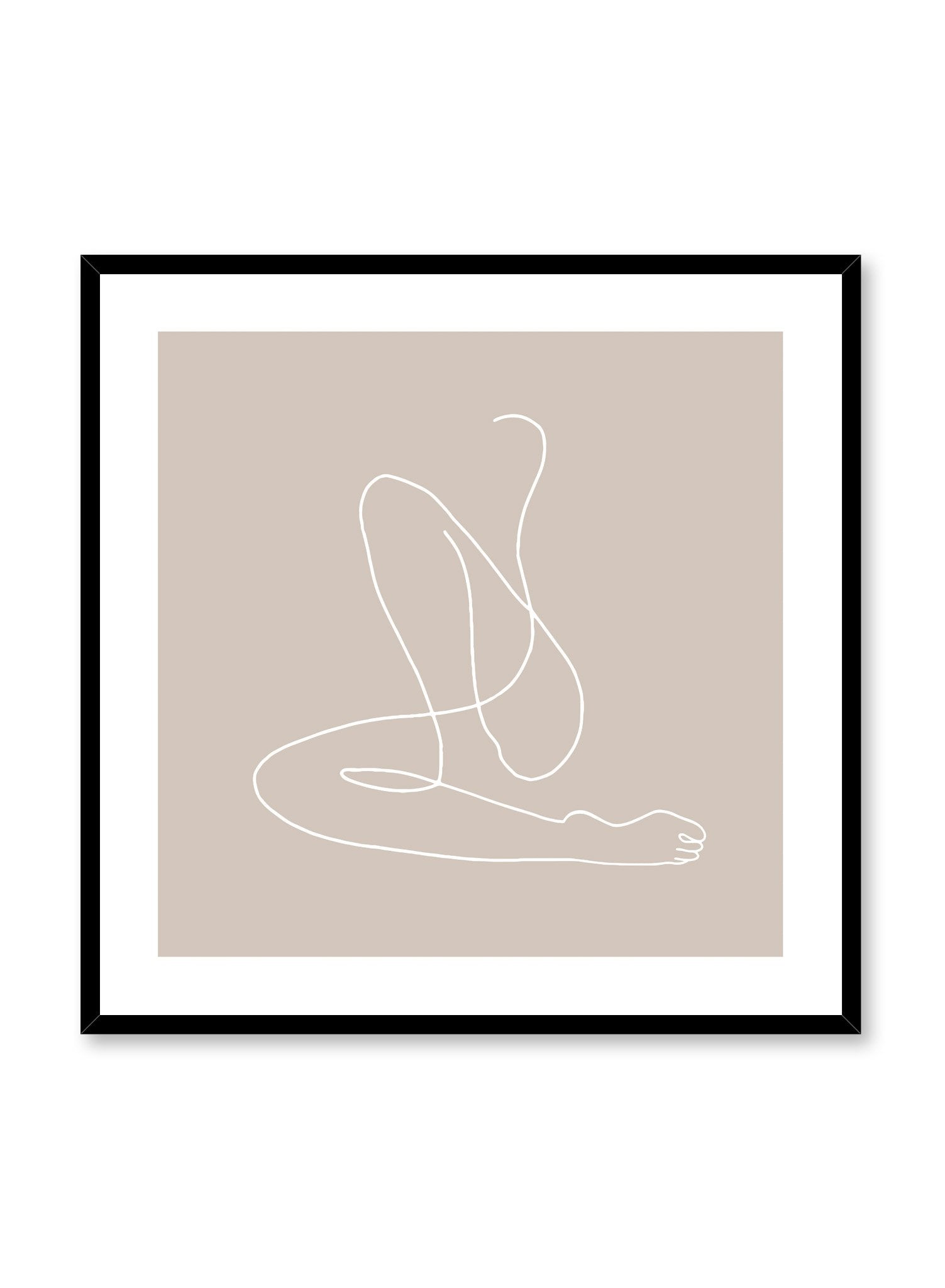 Modern minimalist square format poster by Opposite Wall with abstract illustration of Flow with beige background