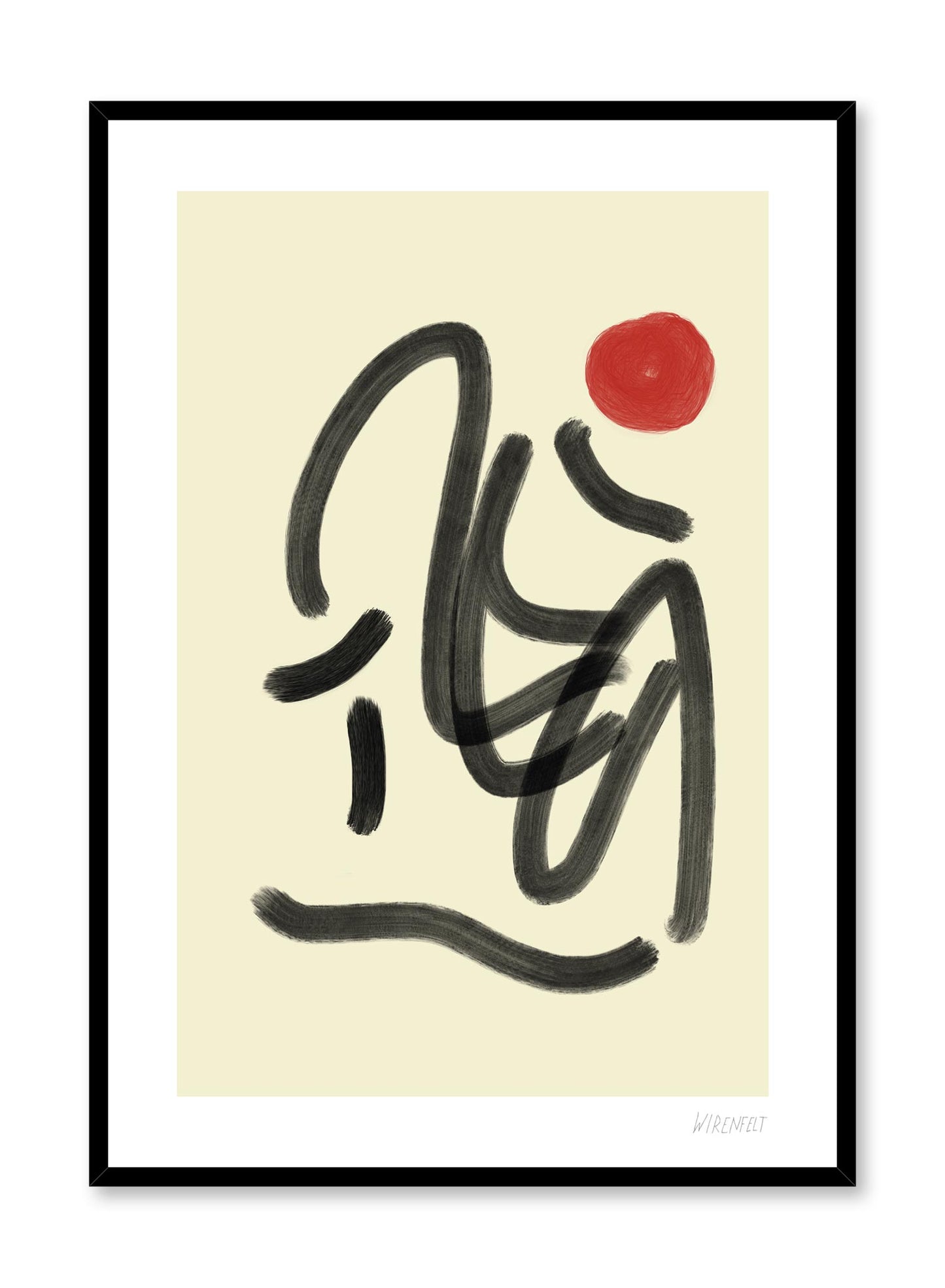 Modern minimalist poster by Opposite Wall with abstract paint design of lines of script