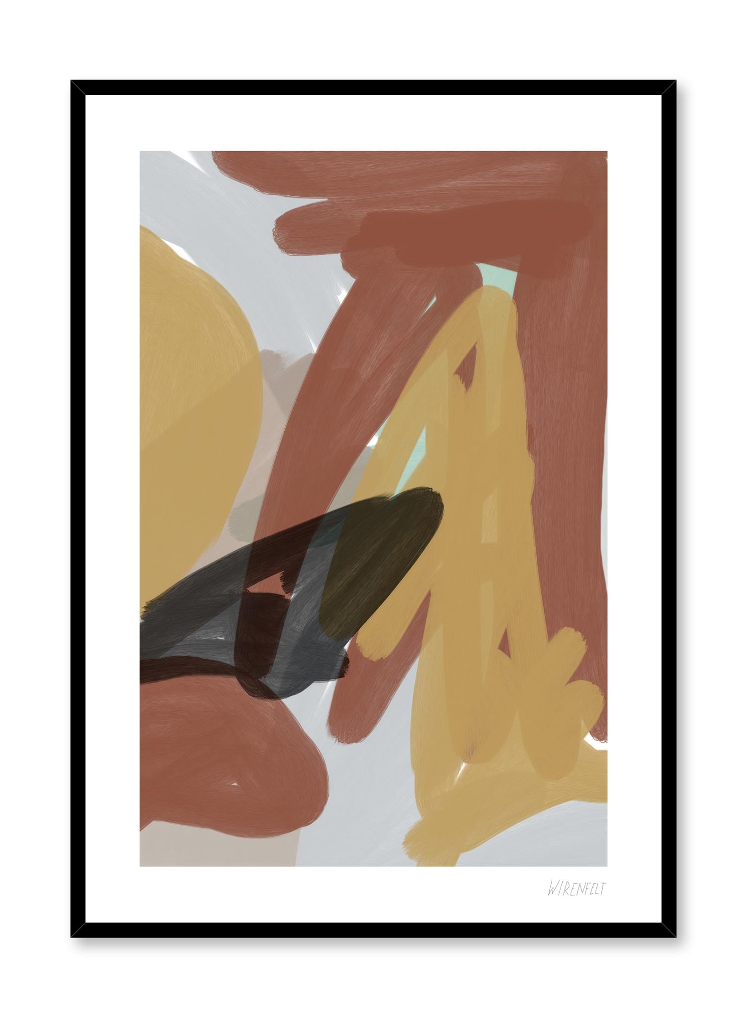 Modern abstract brush stroke poster by Opposite Wall with abstract paint design of Layers