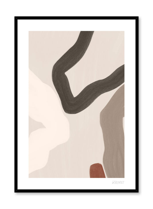 Modern minimalist poster entitled Claire by Opposite Wall with abstract paint design of curvy lines