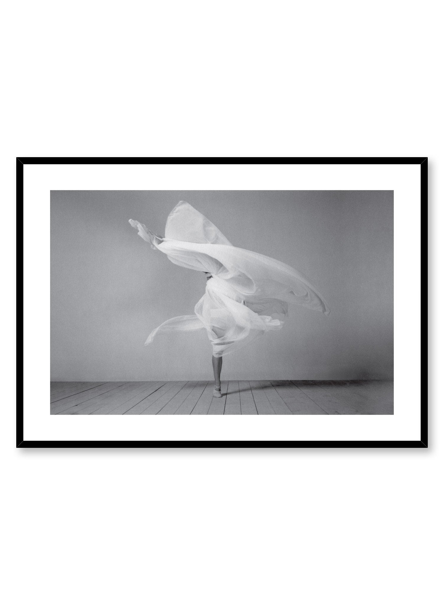 Minimalist design poster by Opposite Wall with fashion photography of Degas dancer in black and white