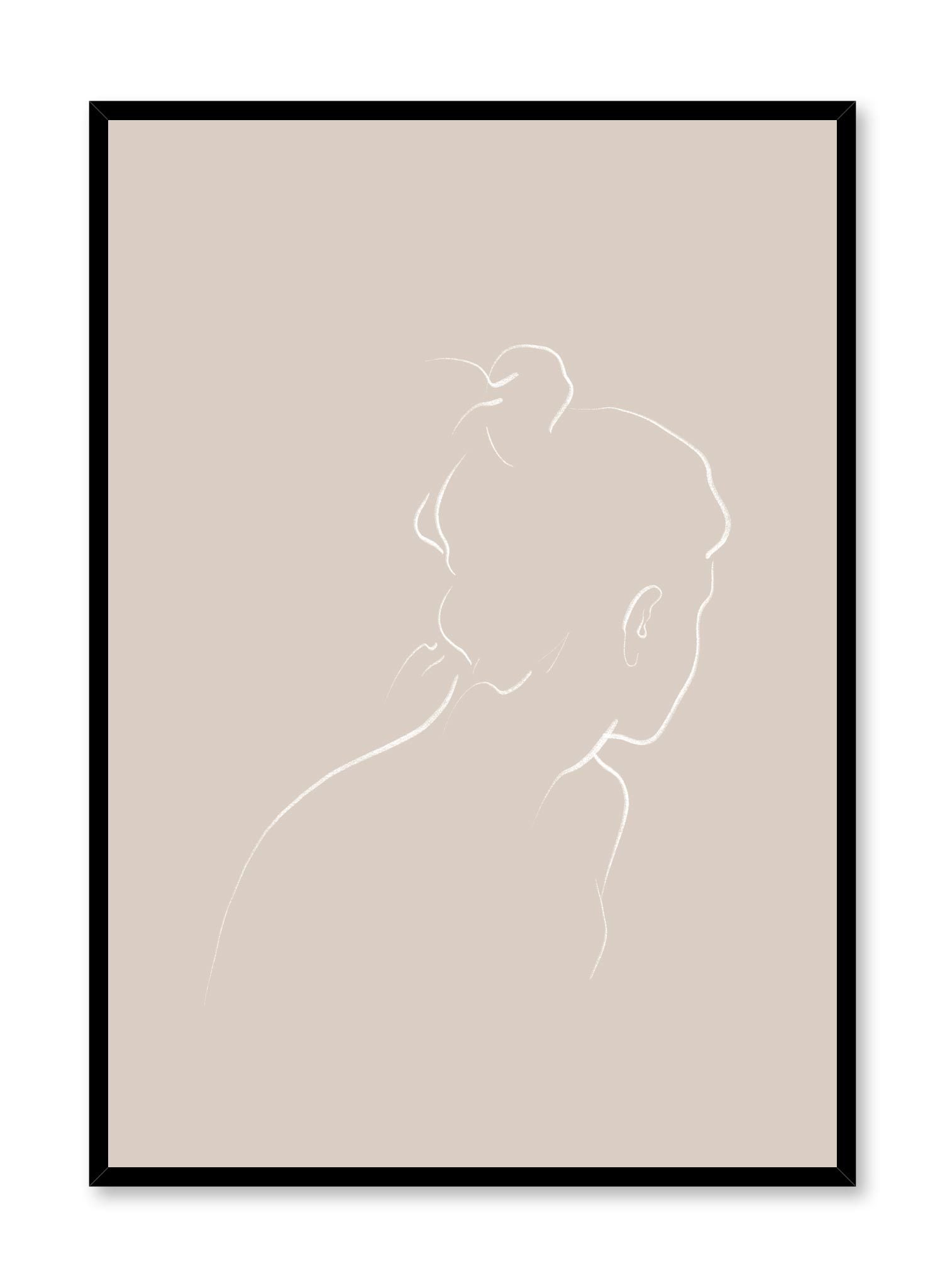 Modern minimalist poster by Opposite Wall with abstract illustration of Into the Distance with beige background