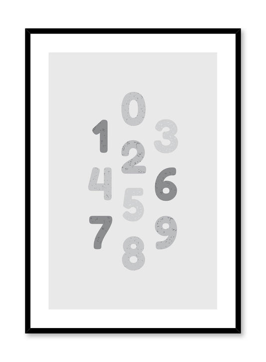 Scandinavian poster with graphic typography design of numbers in Black & White by Opposite Wall