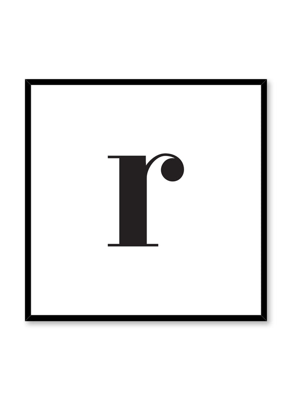 Lowercase Letter R Graphic Typography Poster | Buy at Opposite Wall