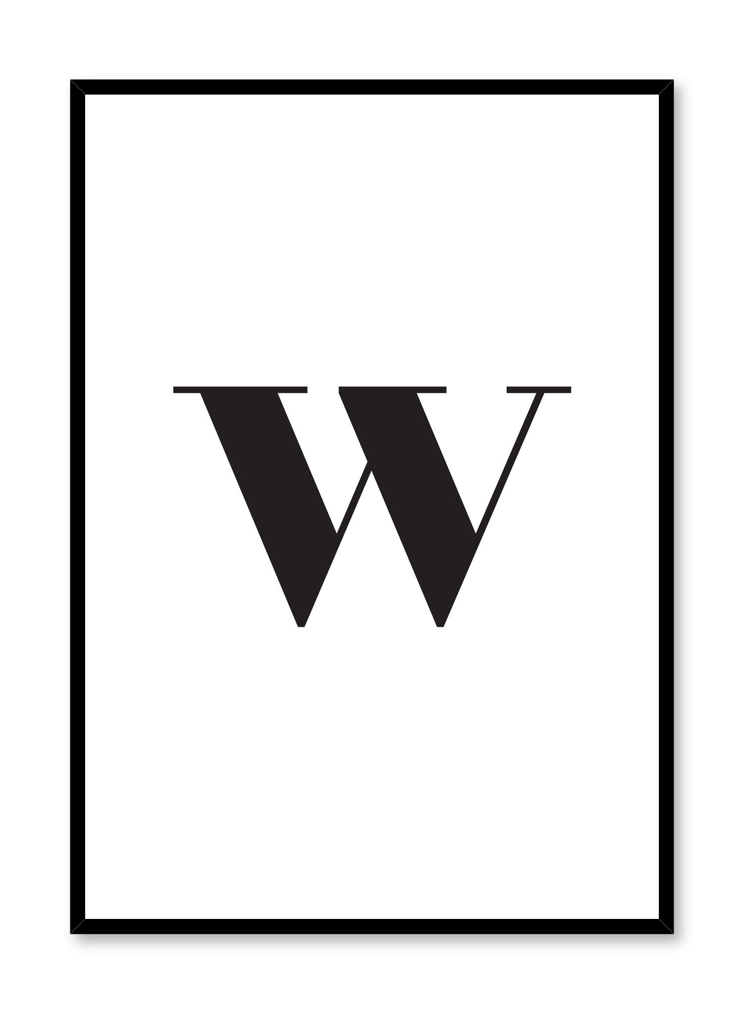 Lowercase Letter W Graphic Typography Poster | Buy at Opposite Wall