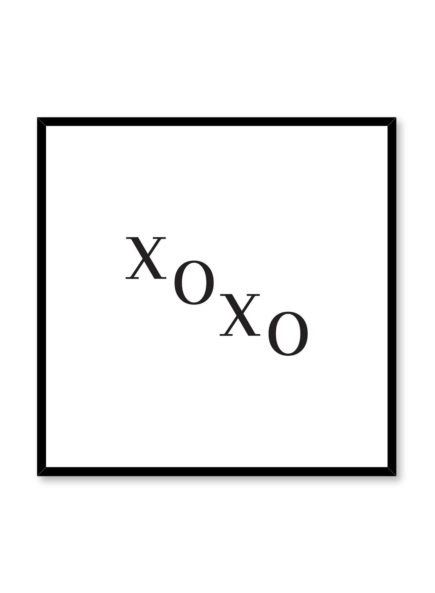 Scandinavian poster with black and white graphic typography design of XOXO text by Opposite Wall