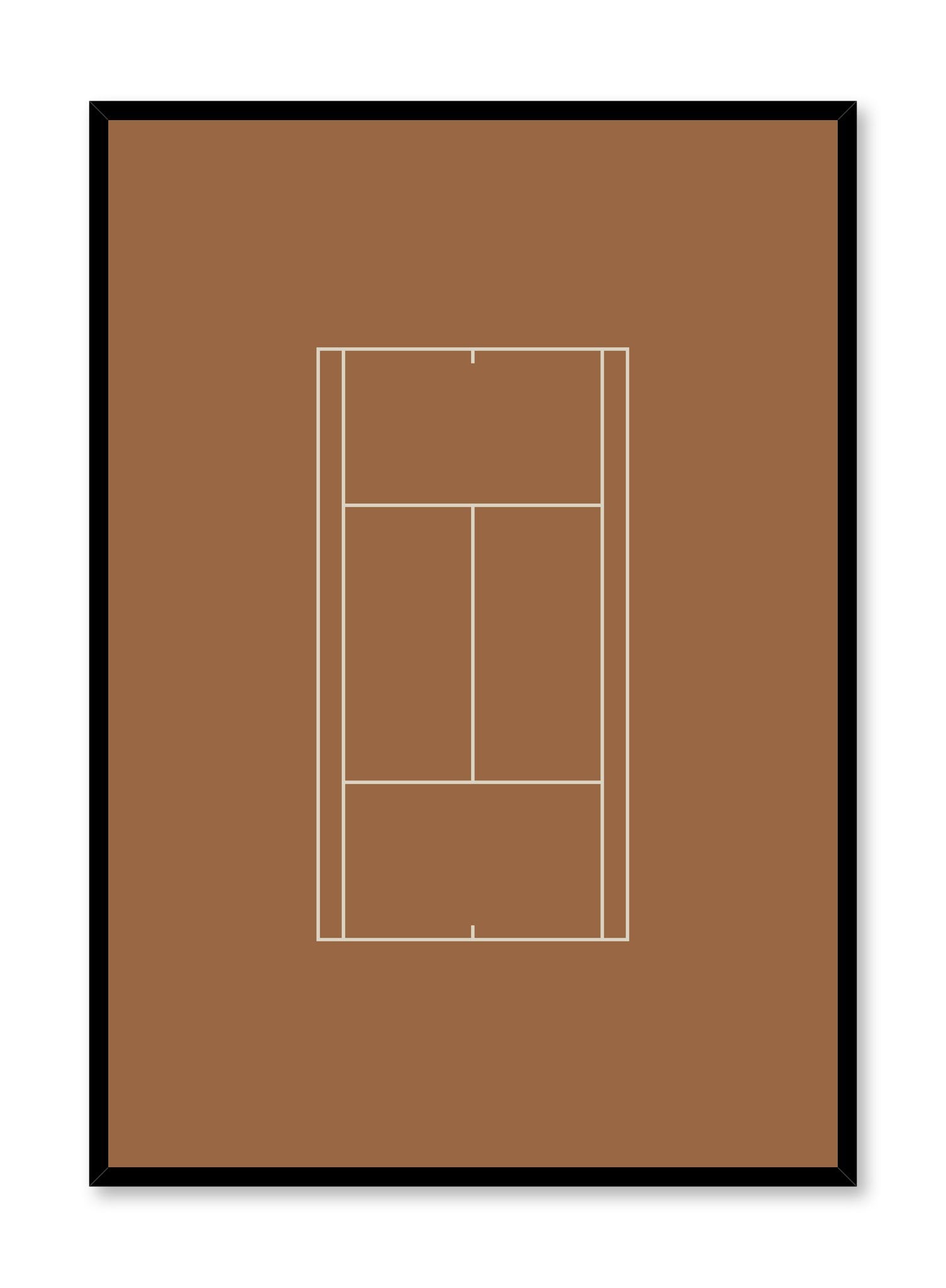 Minimalist design poster by Opposite Wall with Talk It Up Tennis Court abstract graphic design in orange
