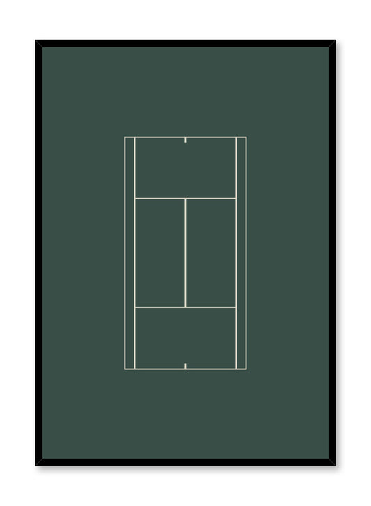 Minimalist design poster by Opposite Wall with Tennis Court abstract graphic design in green