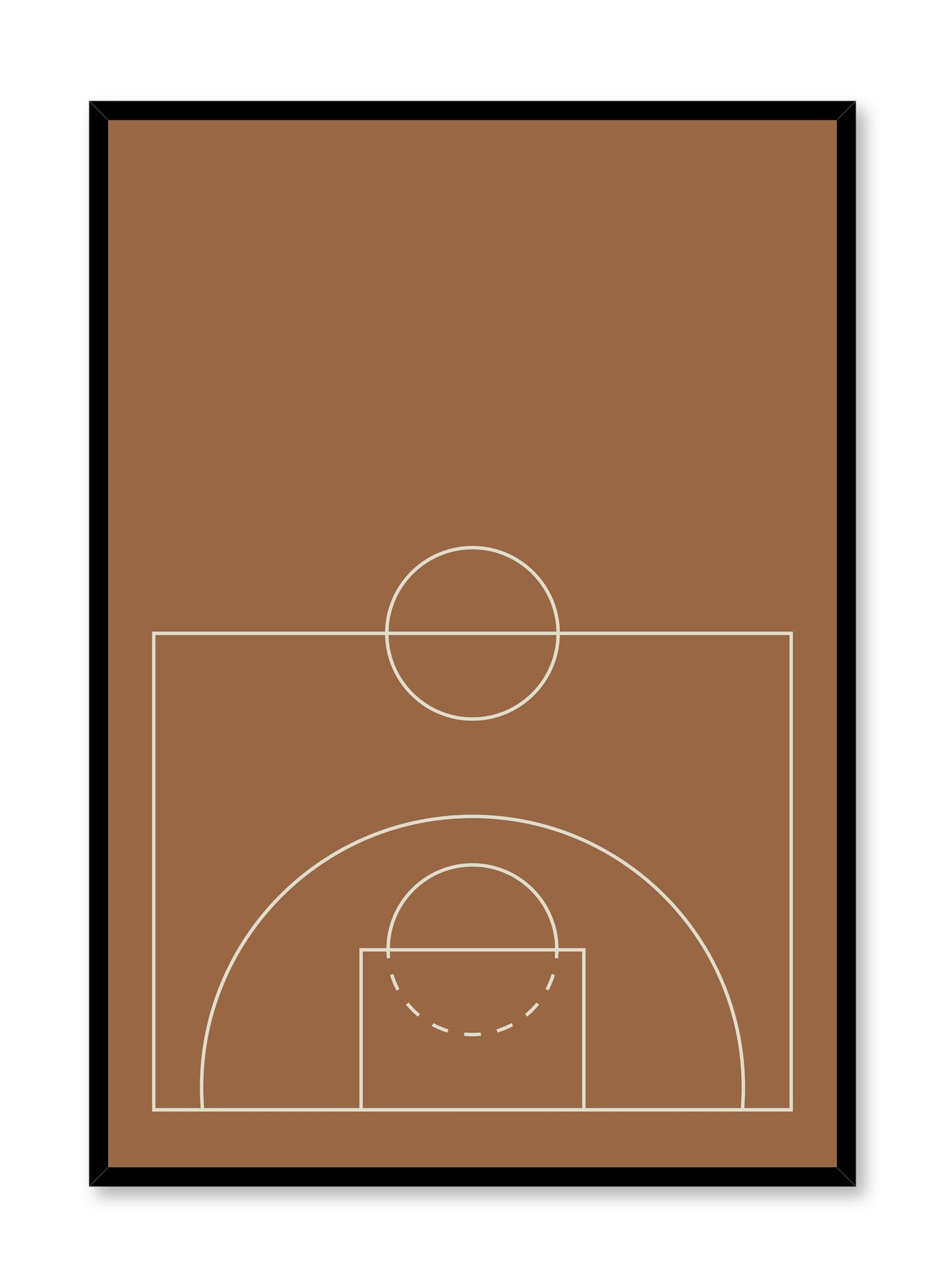 Minimalist design poster by Opposite Wall with Courtside abstract graphic design of basketball court