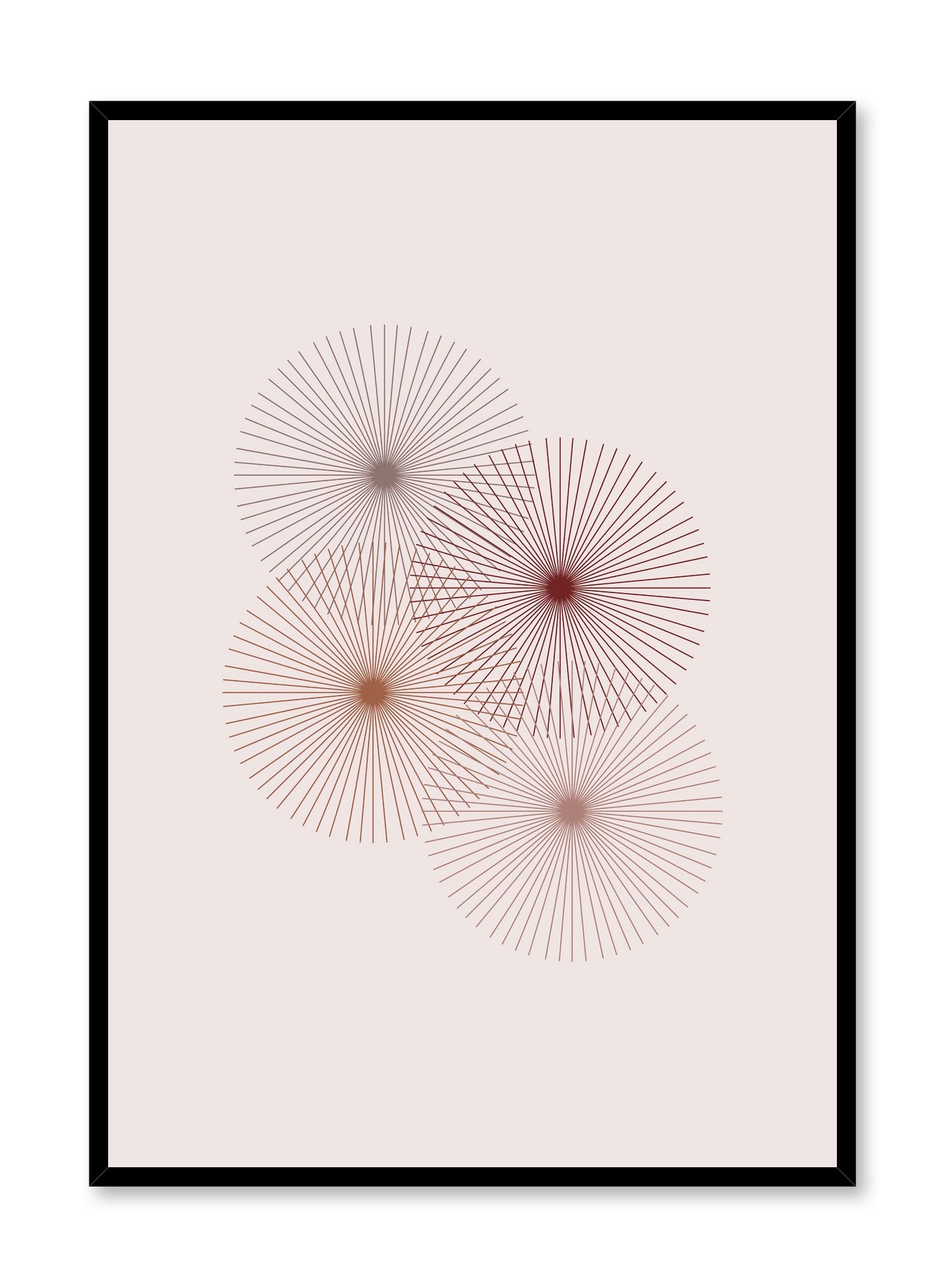 Minimalist design poster by Opposite Wall with Geometric Bouquet abstract graphic design of three floral circles