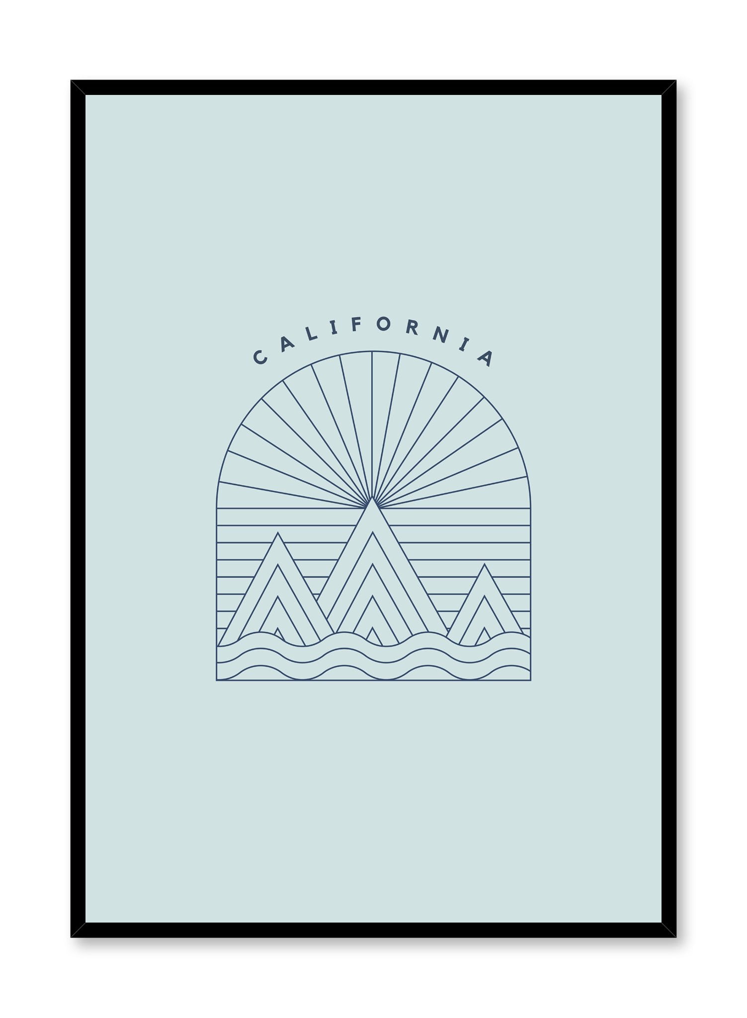 Minimalist design poster by Opposite Wall with Cali Baby abstract graphic design of California Landscape