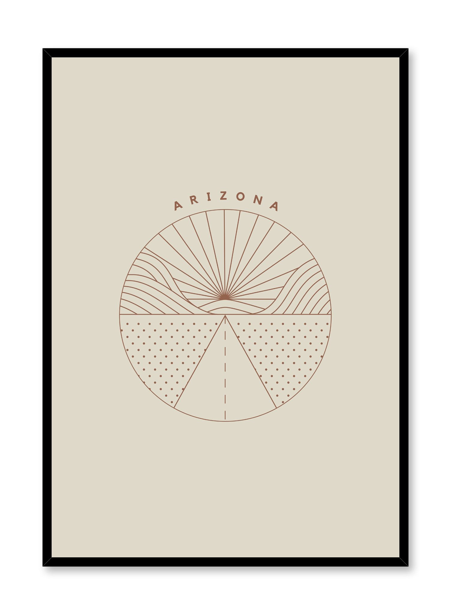 Minimalist design poster by Opposite Wall with Arizona abstract graphic design of landscape