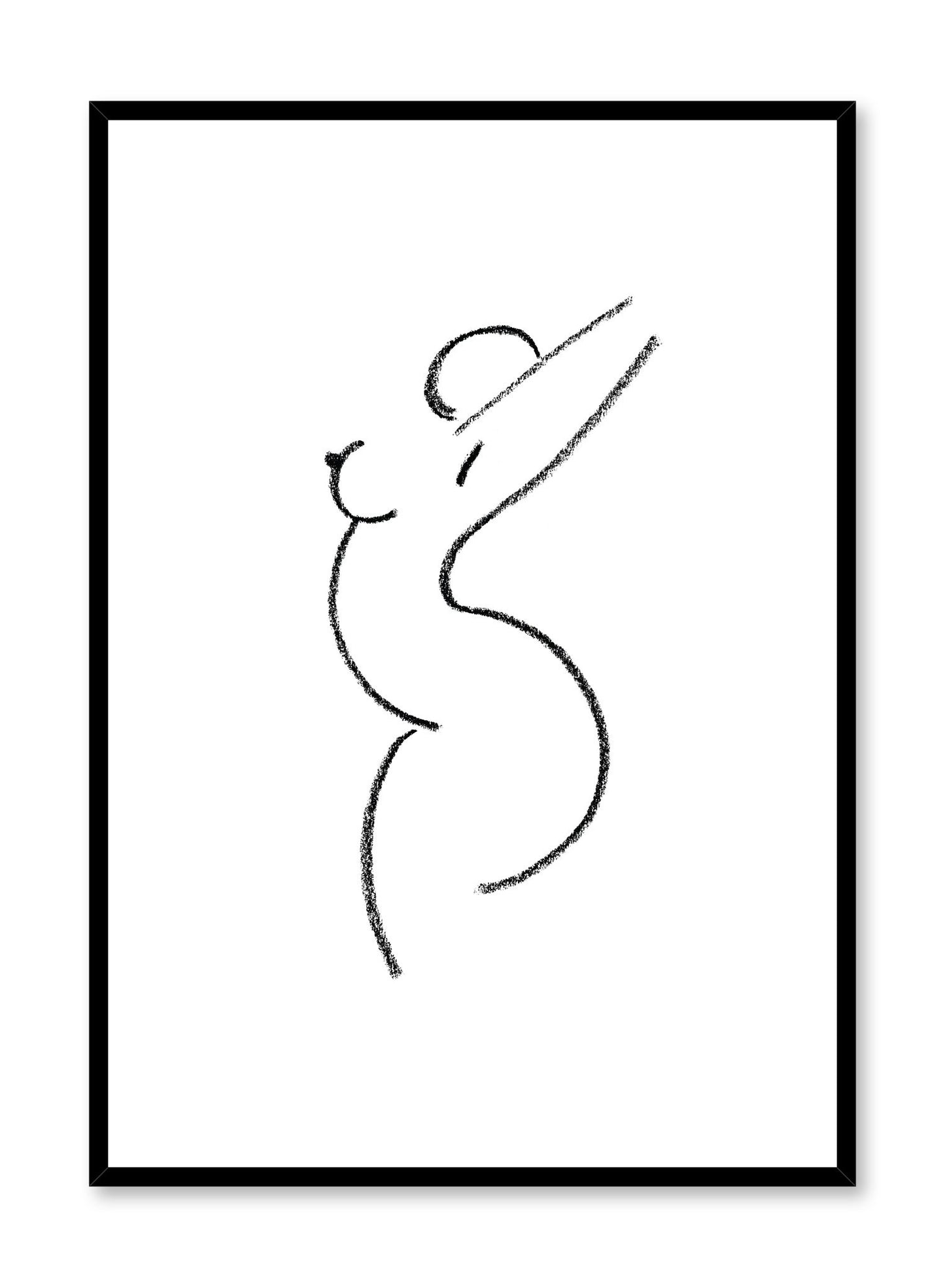 Modern minimalist poster by Opposite Wall with abstract line art illustration of Feminine Curves