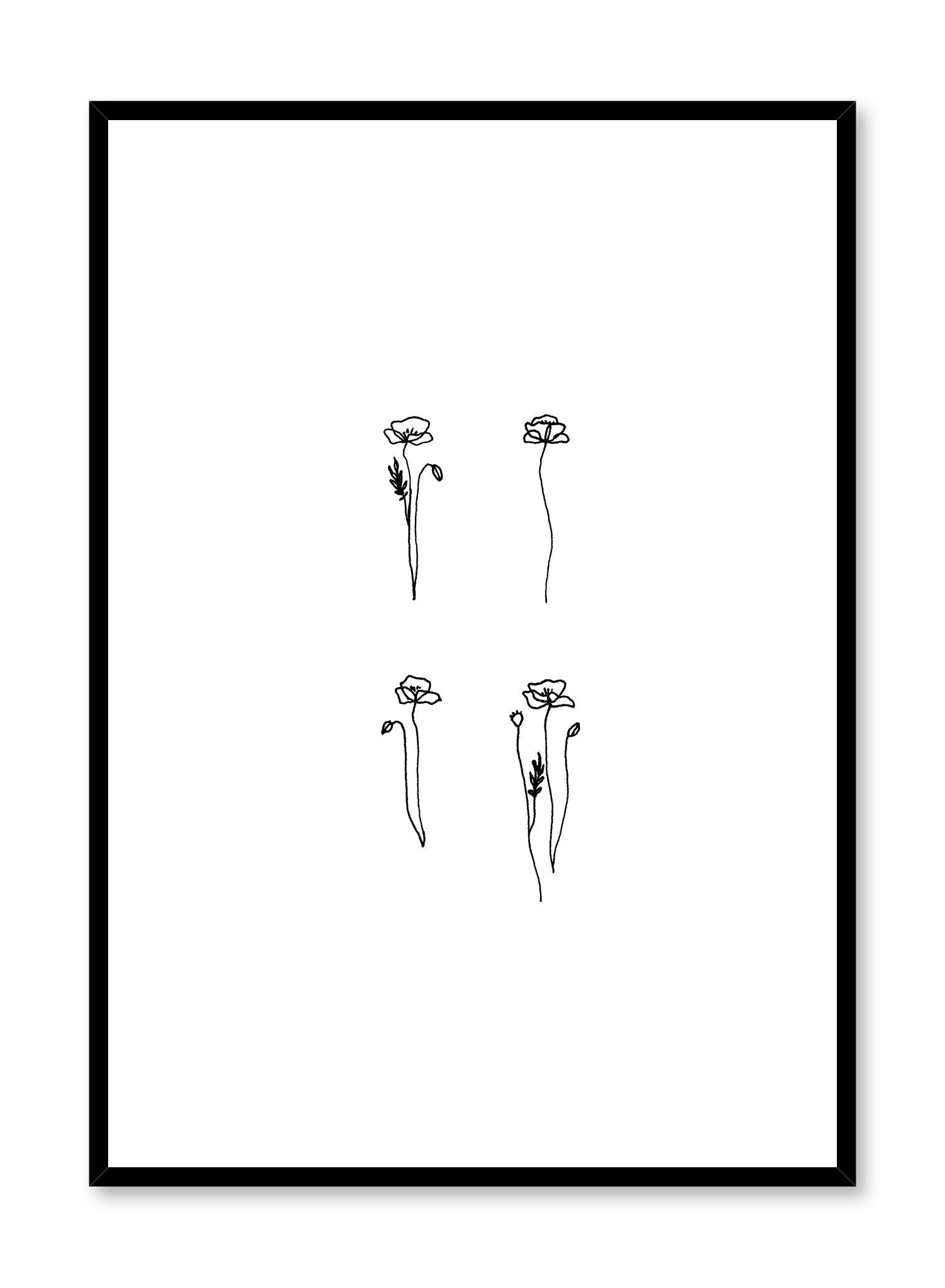 Modern minimalist poster by Opposite Wall with abstract line art illustration of Together and Alone