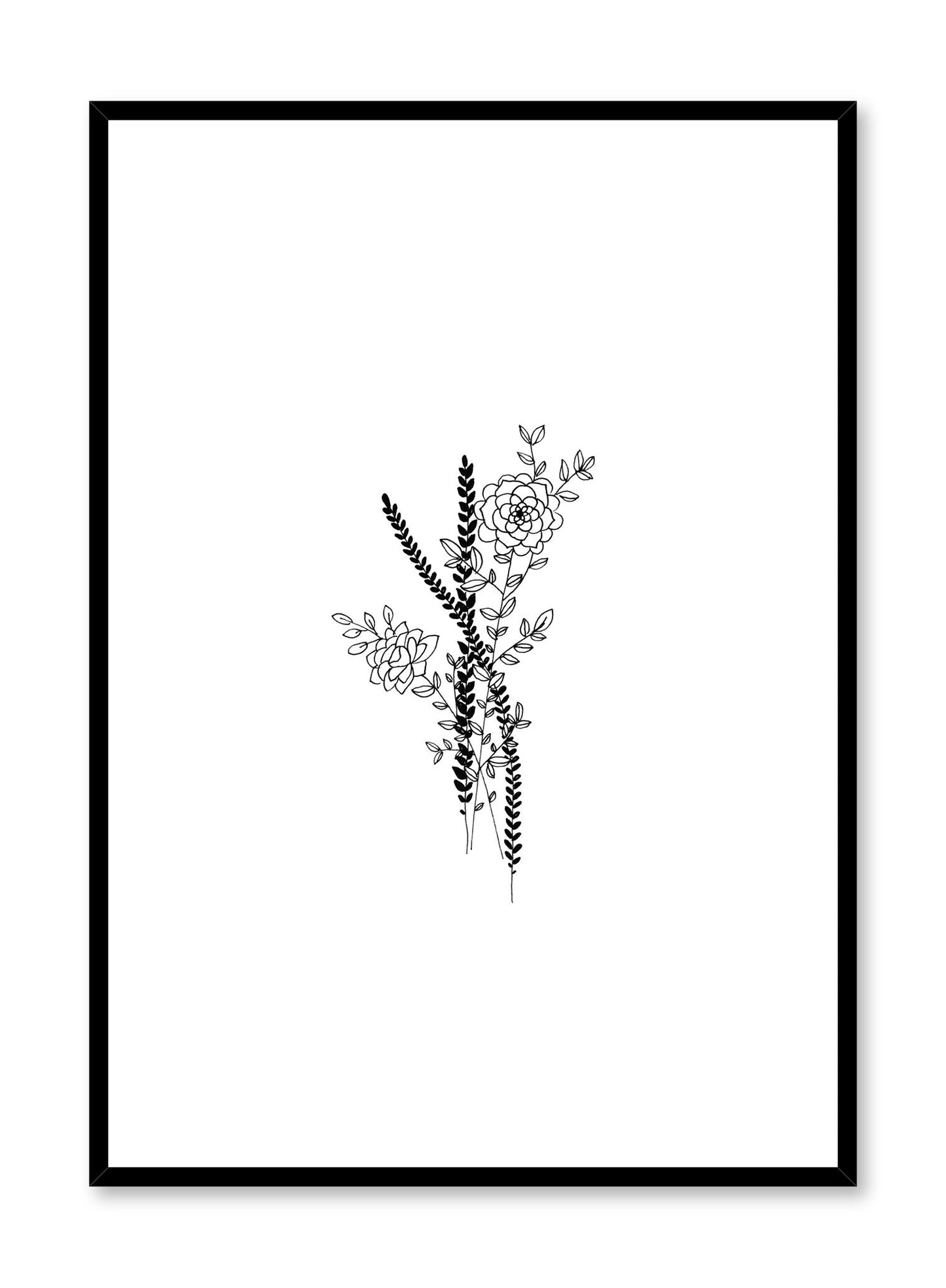Modern minimalist poster by Opposite Wall with abstract line art illustration of Arrangement