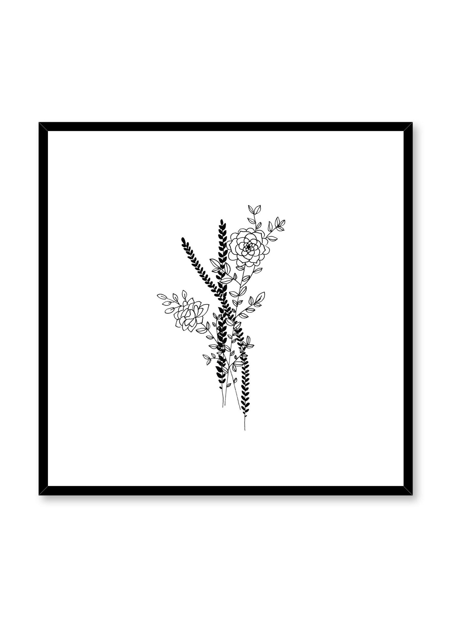 Modern minimalist poster by Opposite Wall with abstract line art illustration of Arrangement
