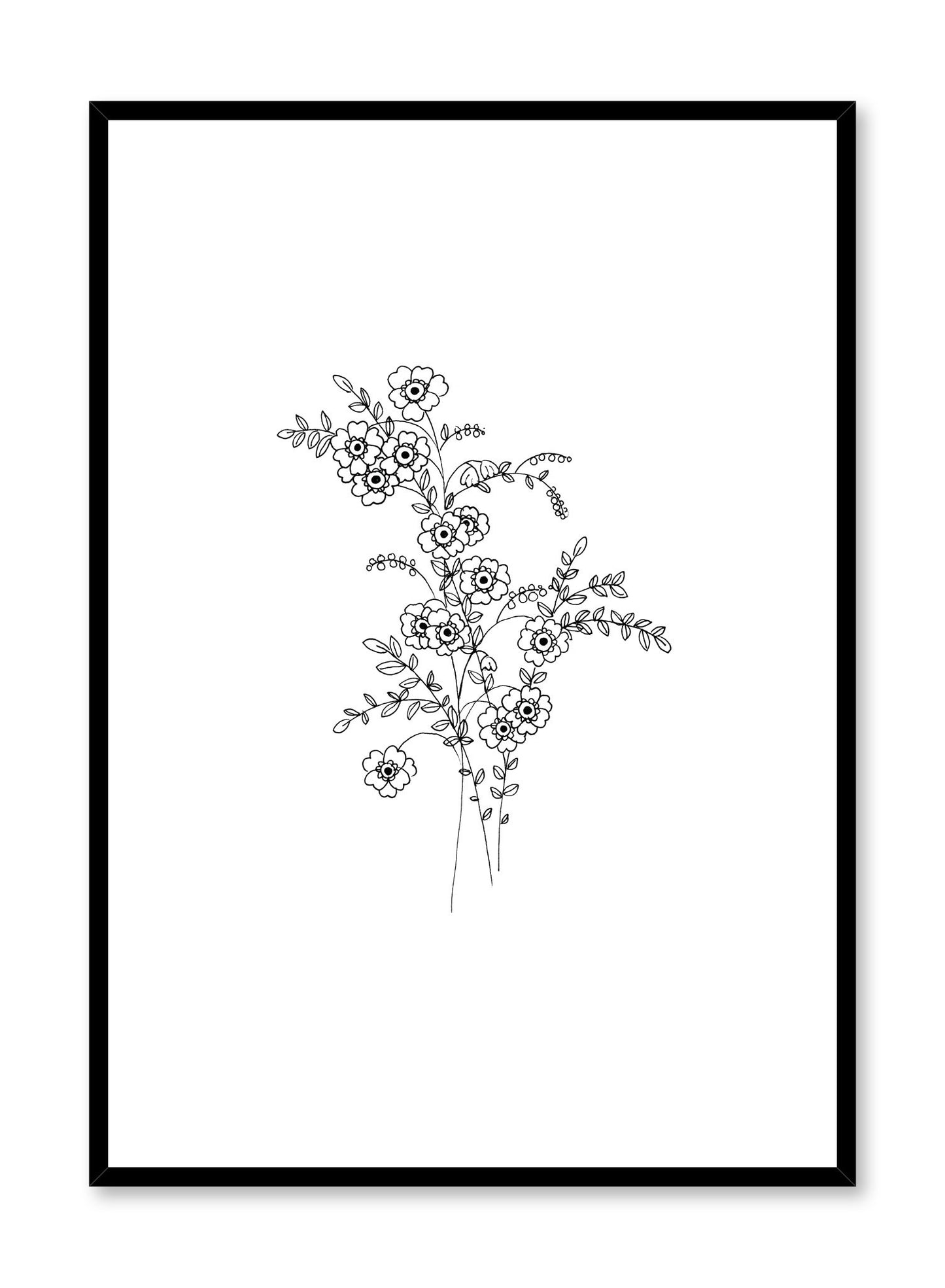 Modern minimalist poster by Opposite Wall with abstract line art illustration of Petite Petals
