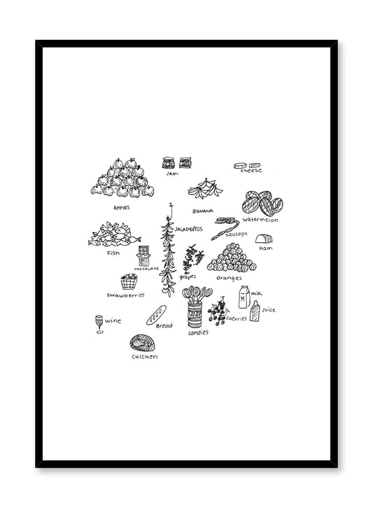 Minimalist poster by Opposite Wall with At The Market illustration